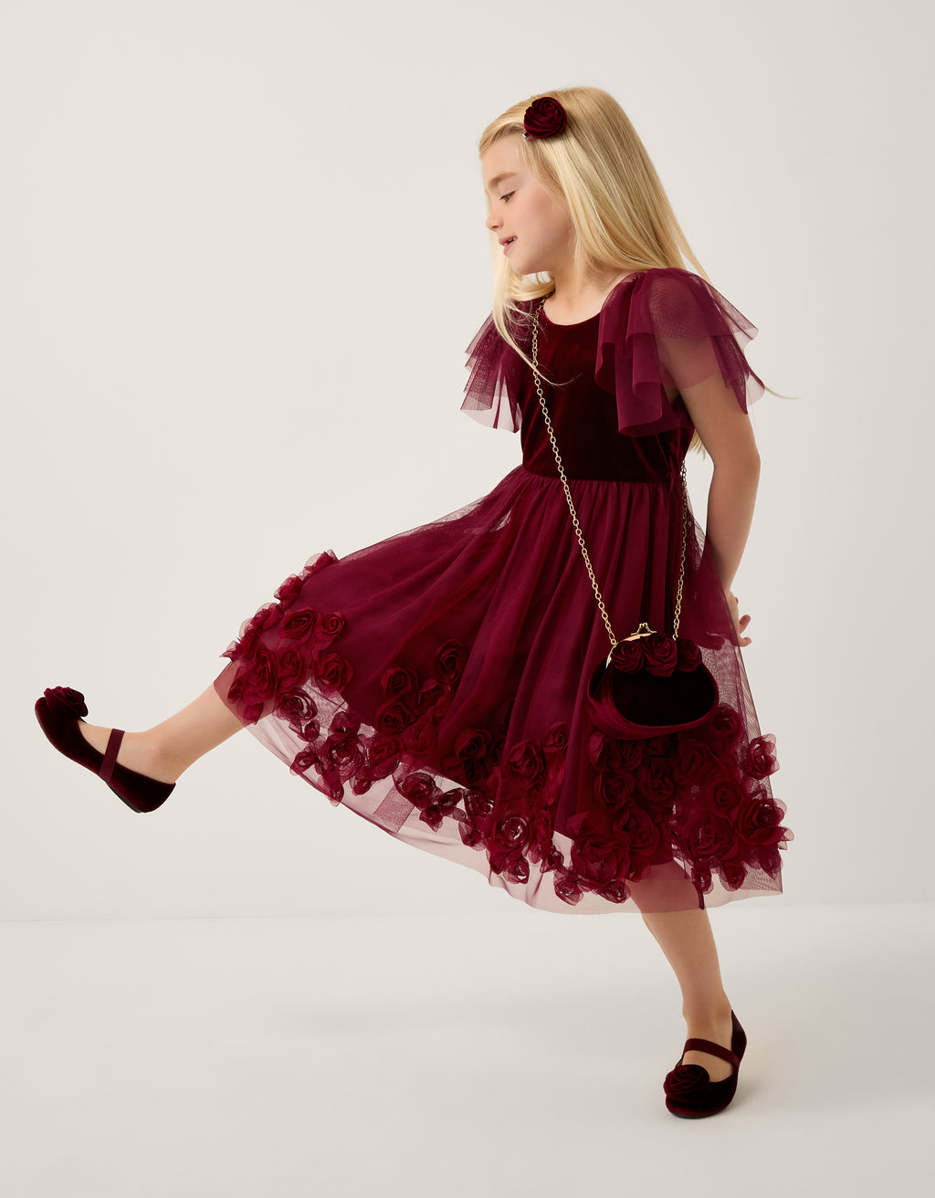 HALJINA - EDEN VELVET 3D ROSES DRES