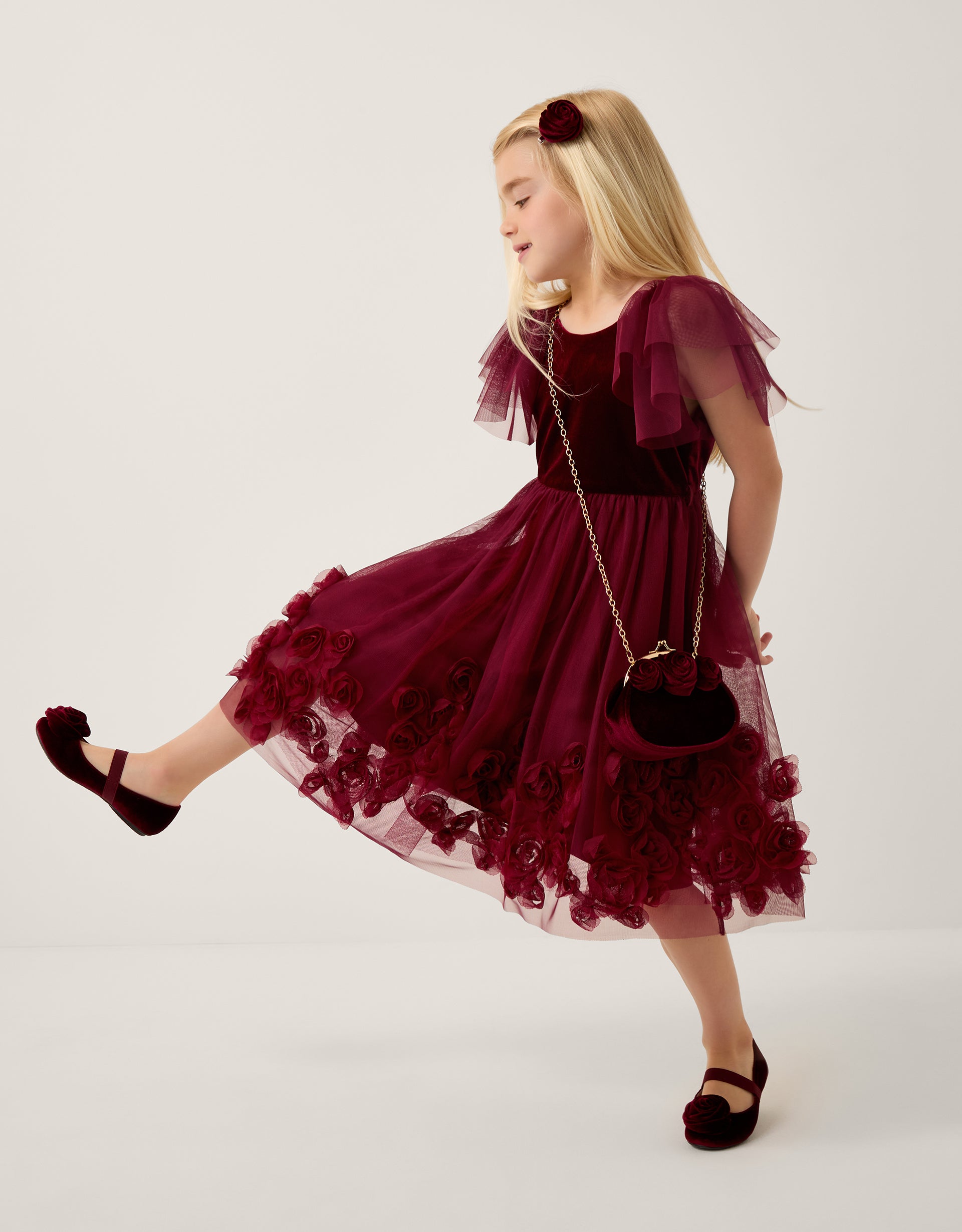 HALJINA - EDEN VELVET 3D ROSES DRES