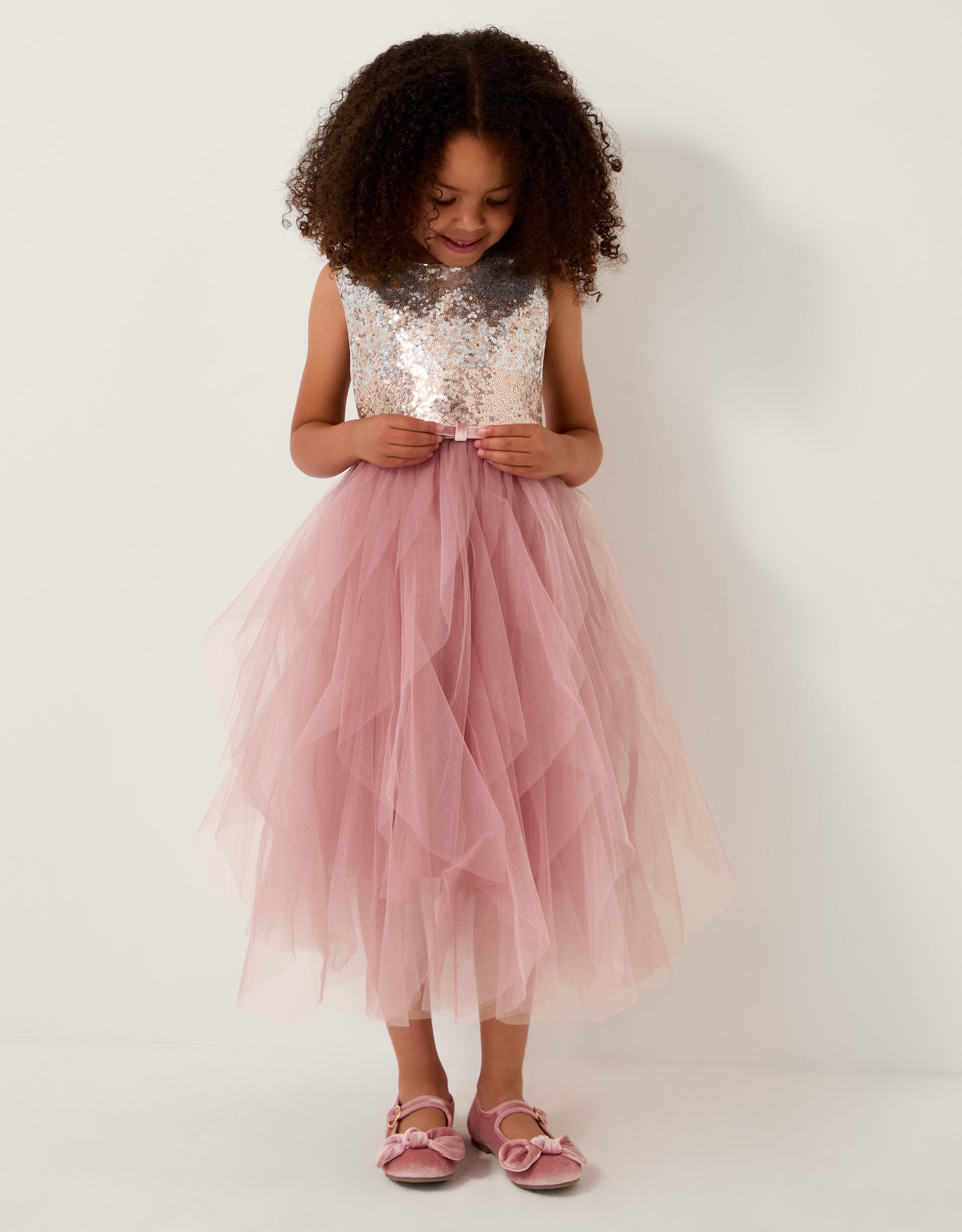 HALJINA - SIMONE SEQUIN RUFFLE DRES