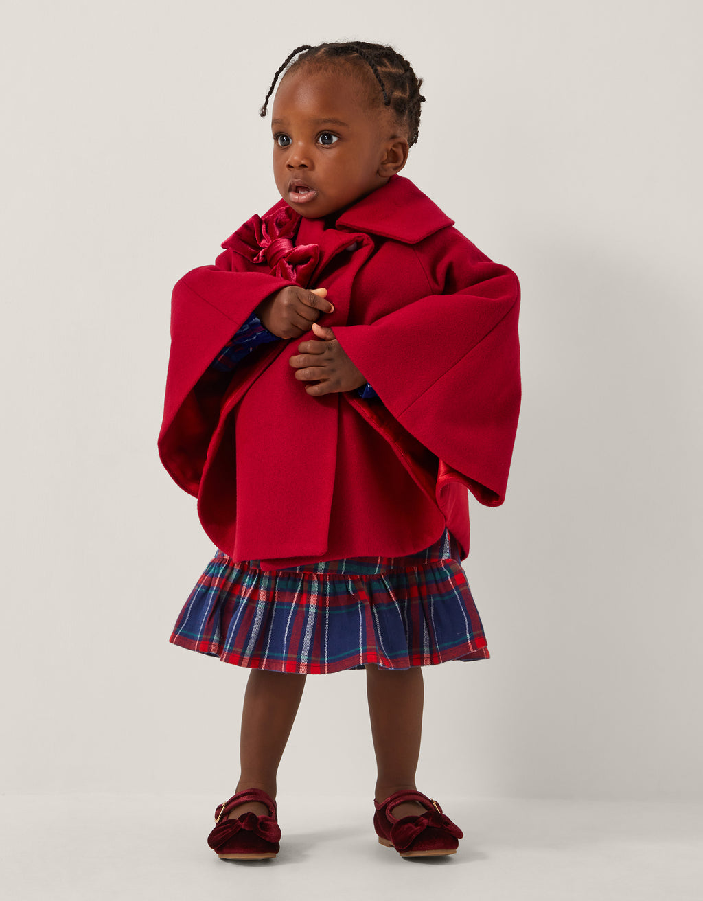 KAPUT - BABY RED CAPE WITH VELVET