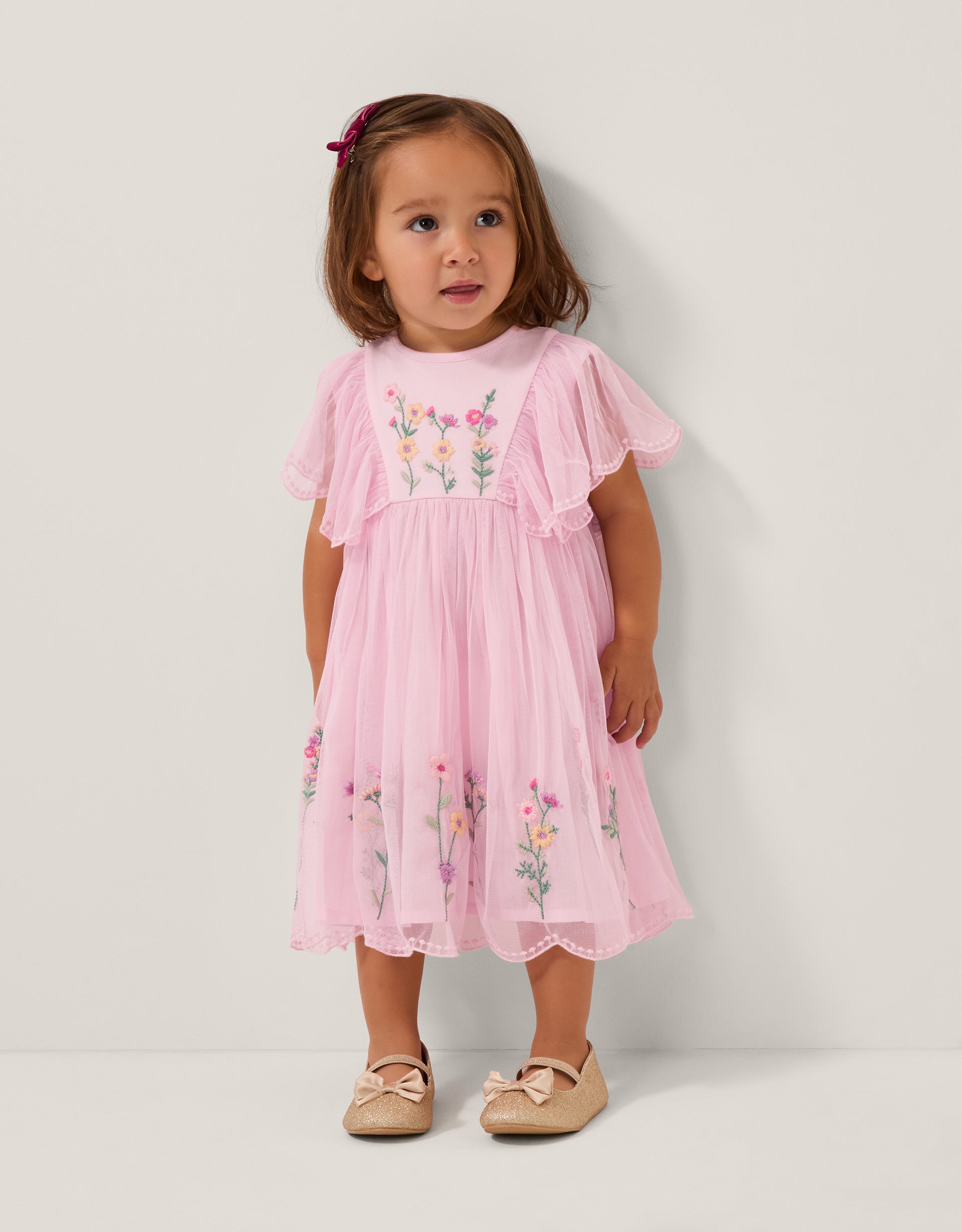 HALJINA - BB EMB JERSEY MESH DRESS