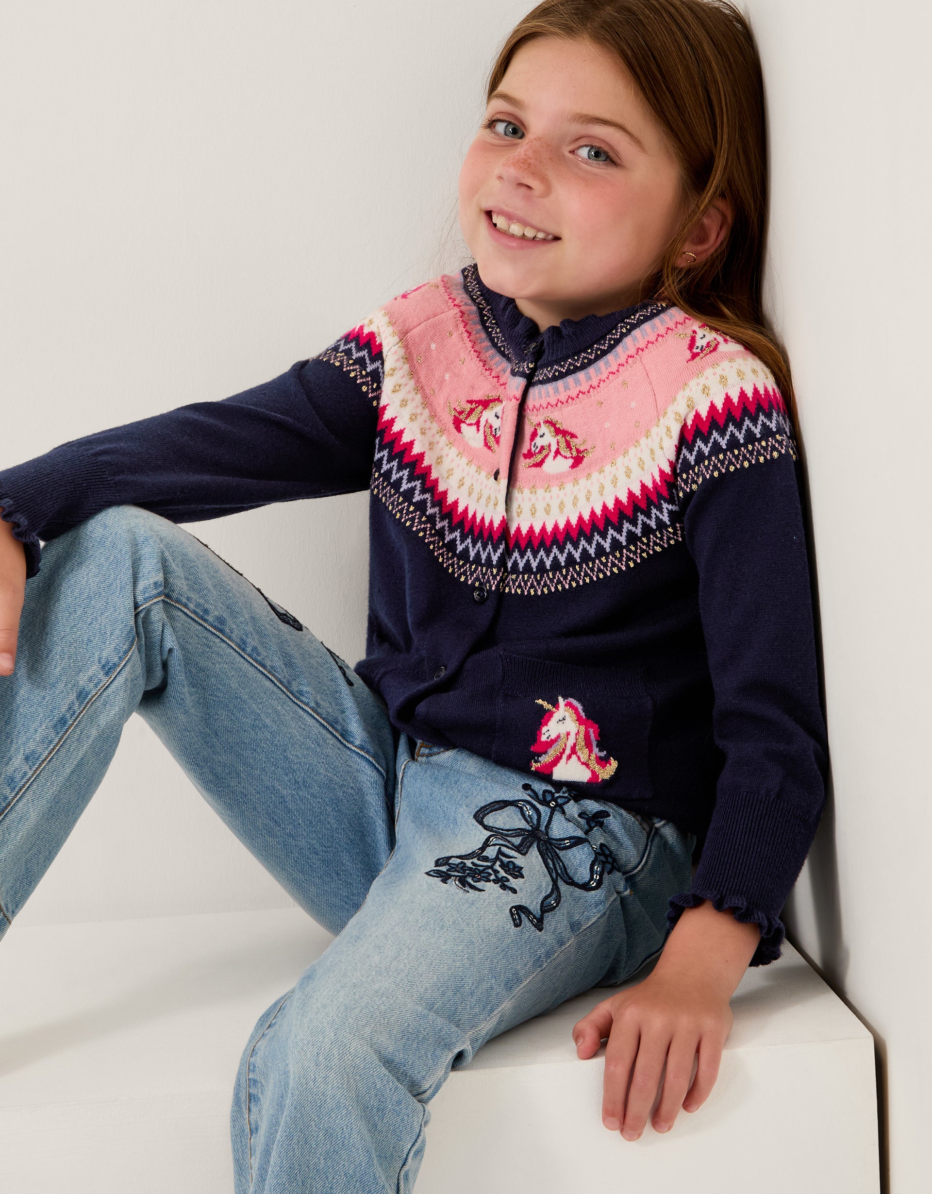 KARDIGAN - UNICORN FAIRISLE CARDI