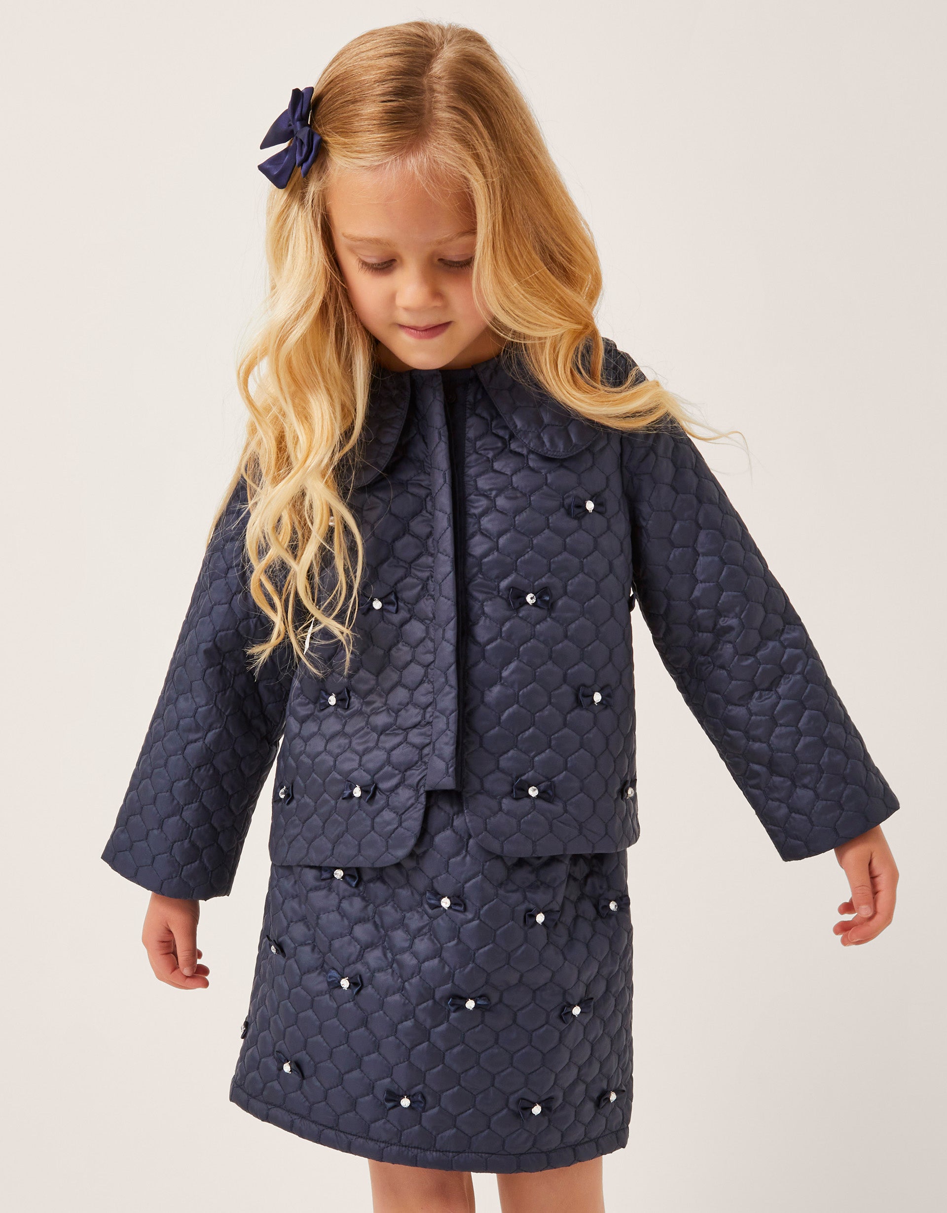 JAKNA - QUILTED EMB BOW JACKET