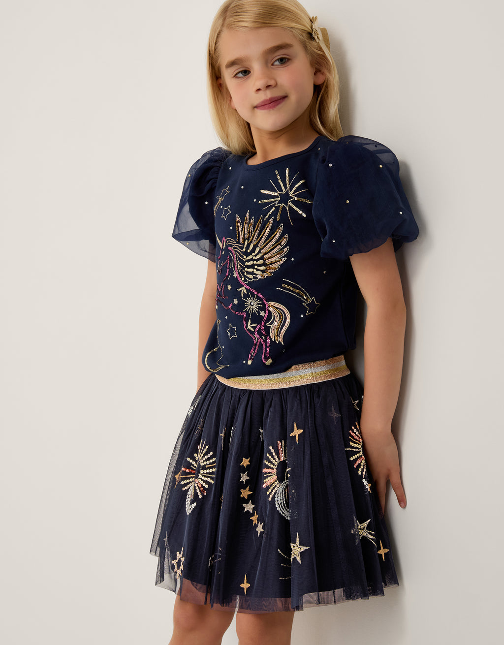 SUKNJA - COSMIC EMB MESH SKIRT