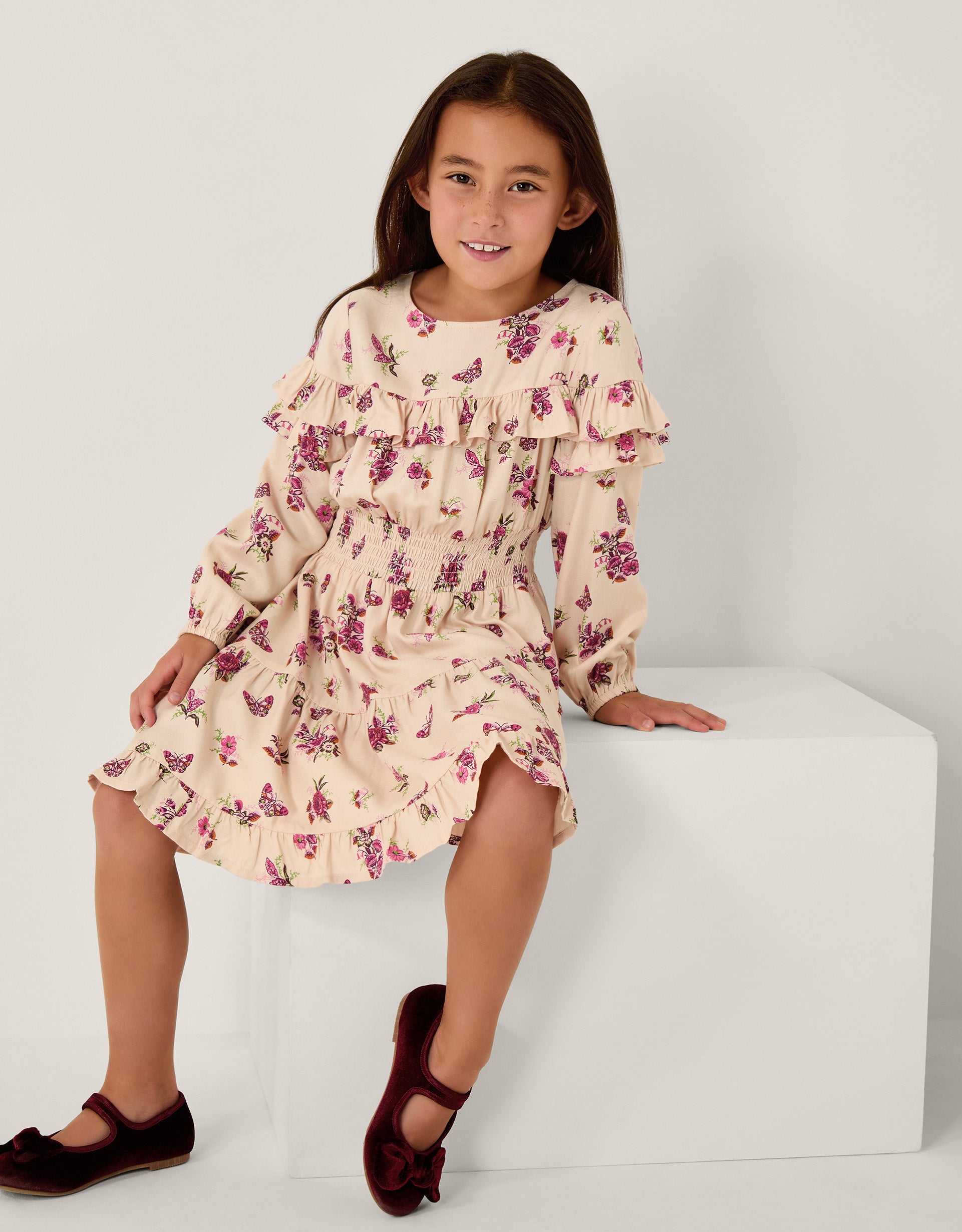 HALJINA - BFLY FLORAL TWILL DRESS