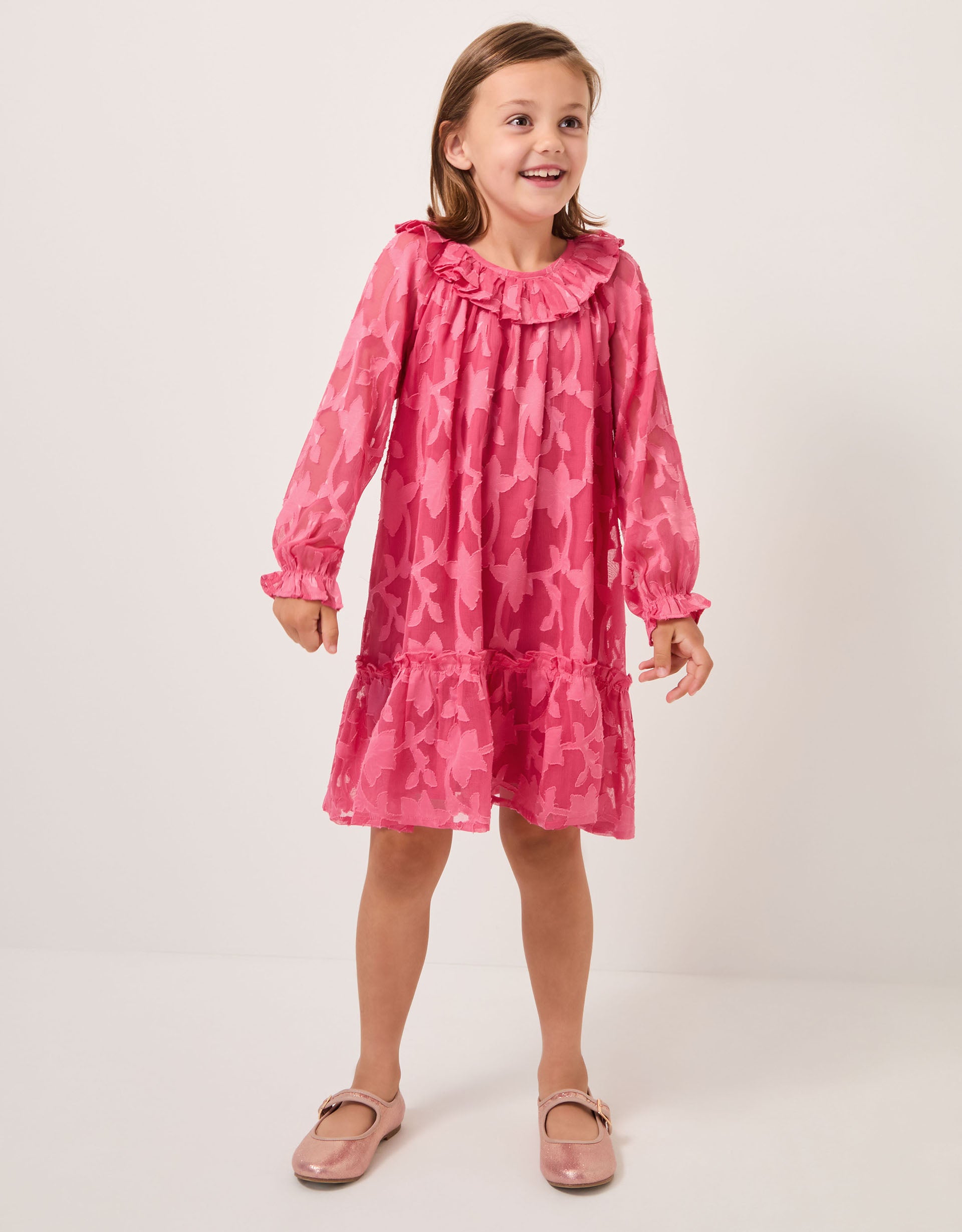 HALJINA - LS RASPBERRY BURNOUT DRES