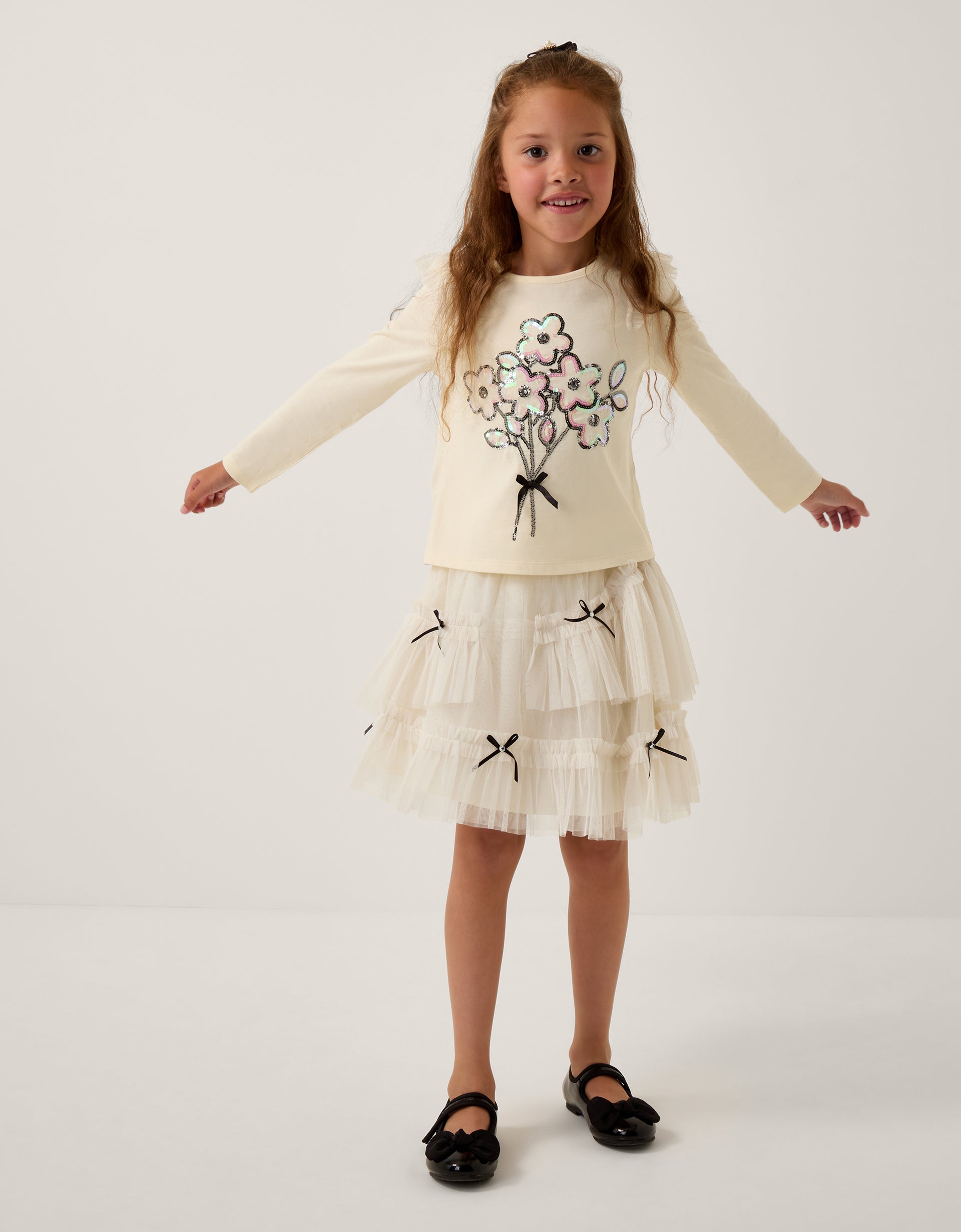SET - MONO BOW MESH SKIRT SET