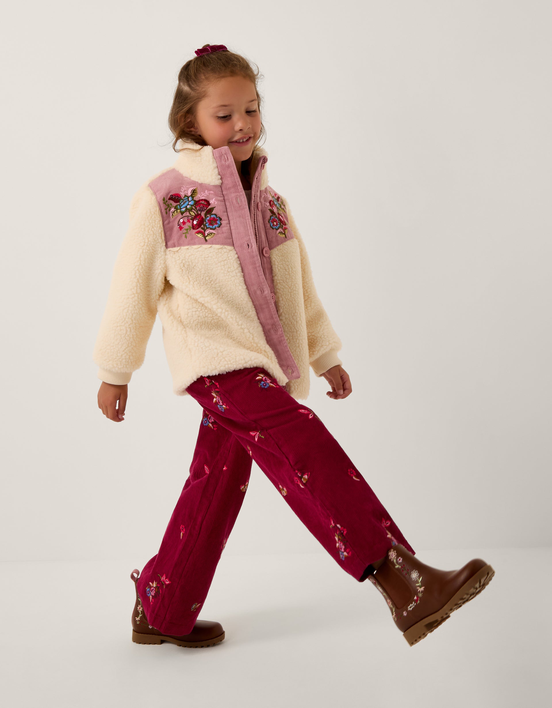 JAKNA - FLORAL YOKE BORG JACKET