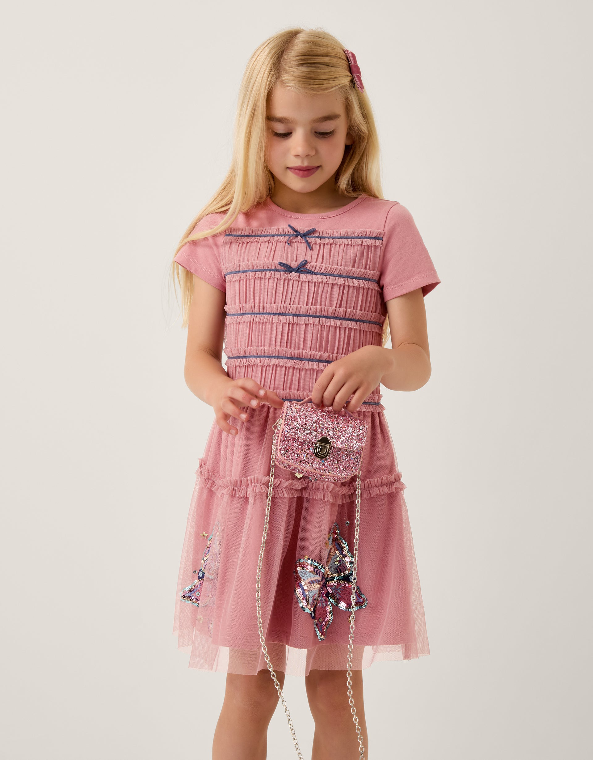 HALJINA - BUTTERFLY JSY MESH DRESS