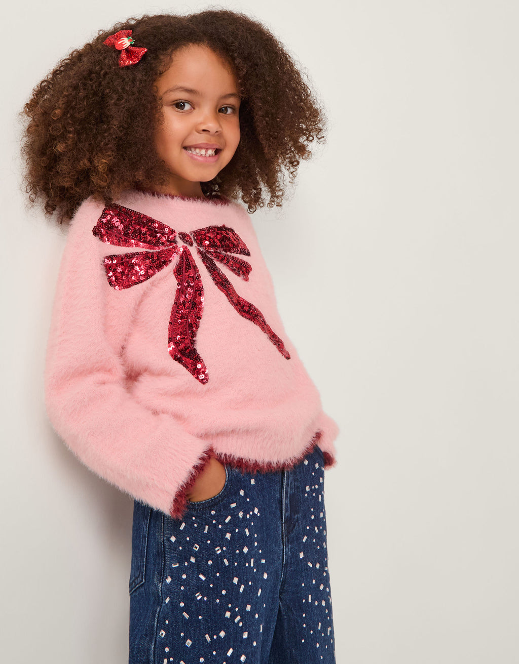 DZEMPER - SEQUIN BOW KNIT JUMPER