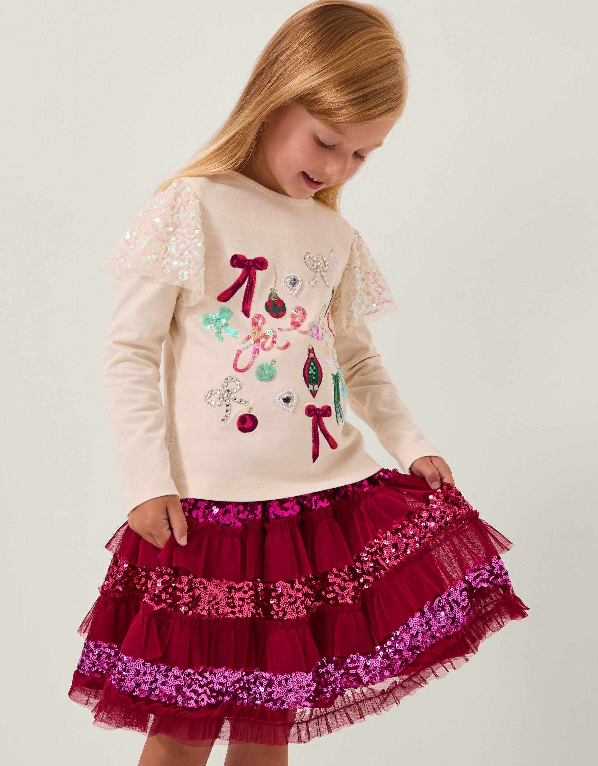 MAJICA - XMAS FALALA EMB TOP