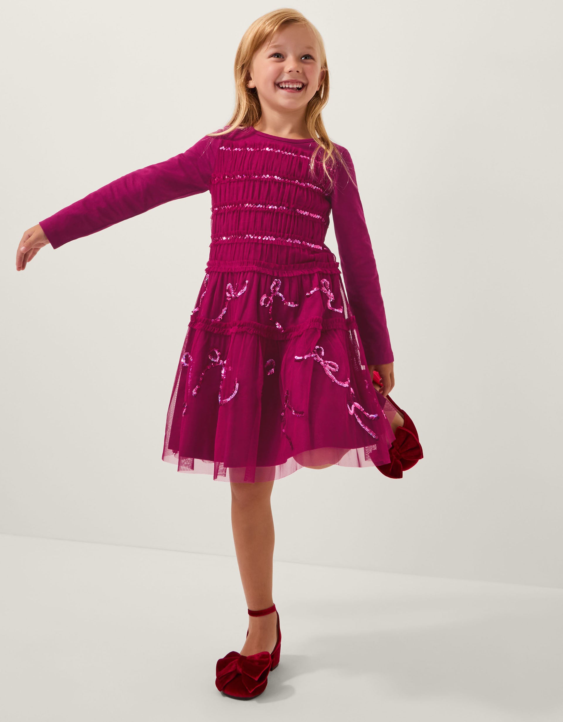 HALJINA - JERSEY MESH BOW DRESS