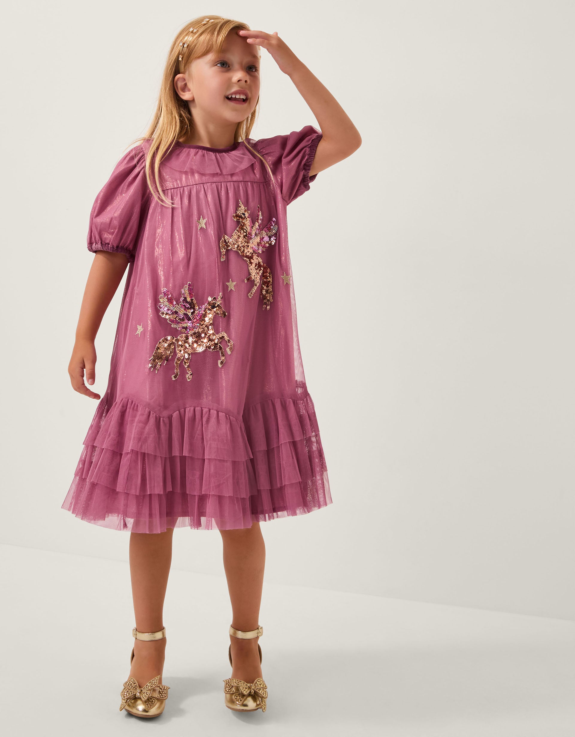 HALJINA - XMAS UNICORN TRAPEZE DRES