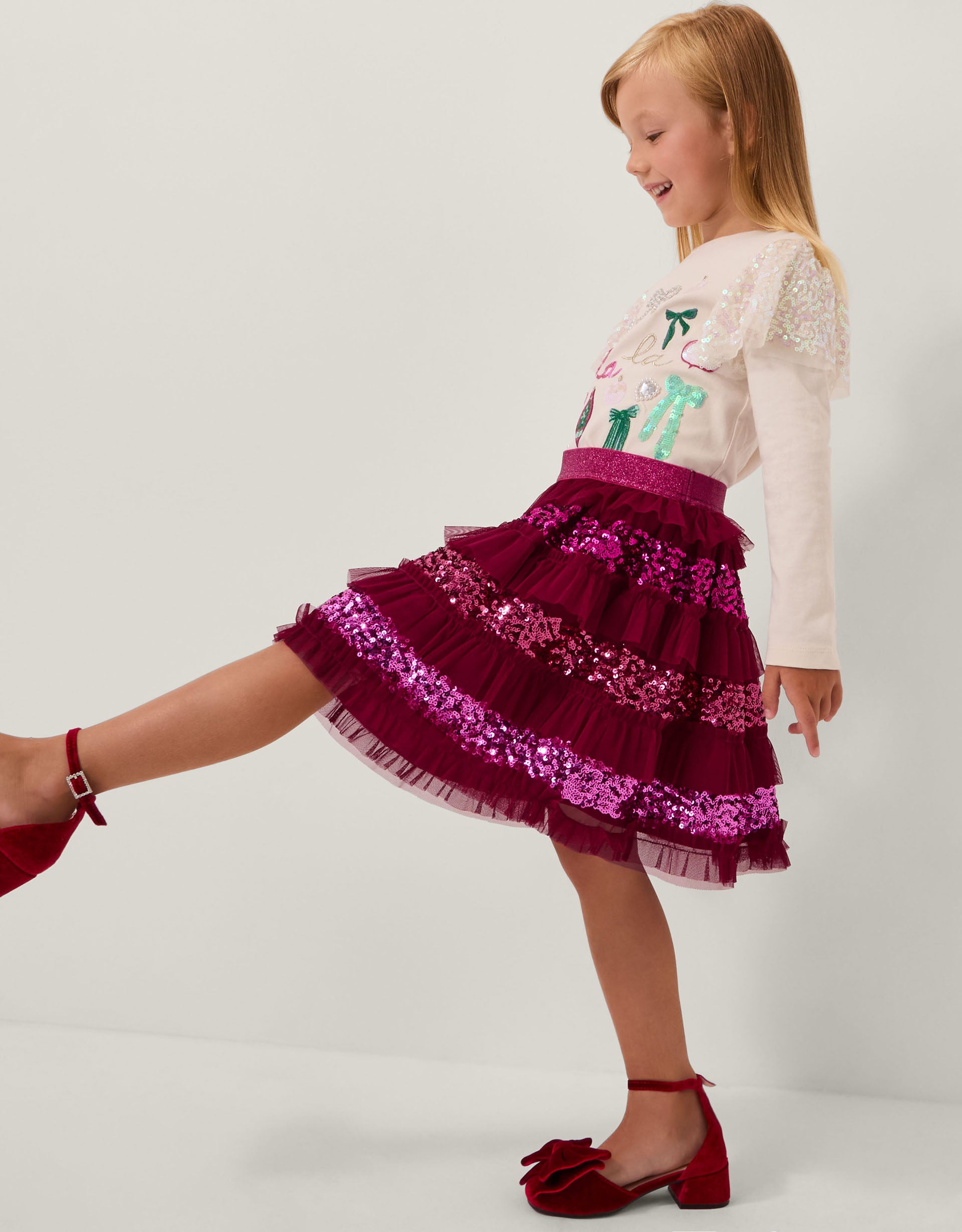 SUKNJA - SEQUIN RUFFLE DISCO SKIRT