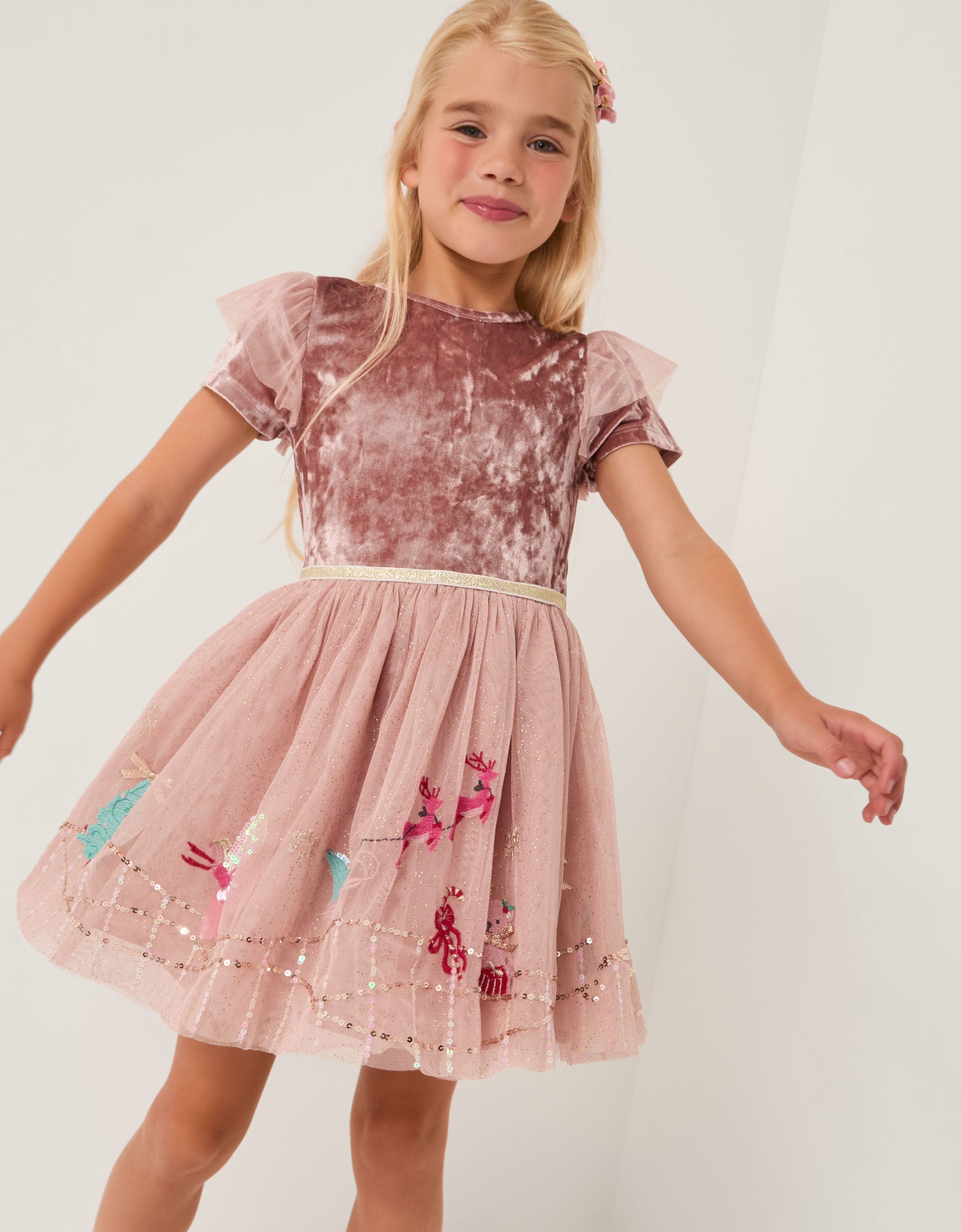 HALJINA - XMAS SCNE DSCO VLVT DRESS