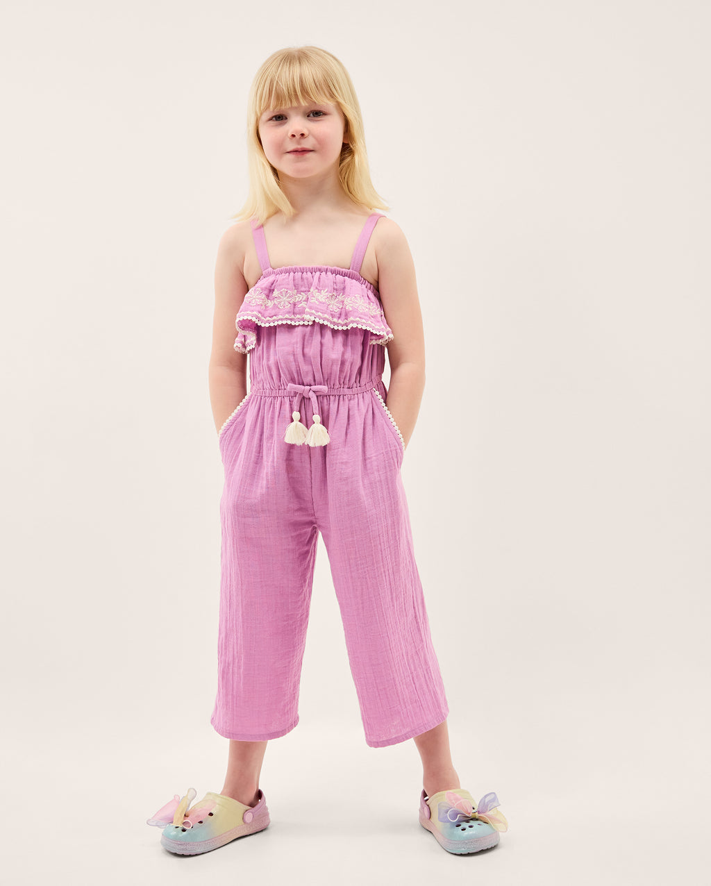 KOMBINEZON - LILAC EMB JUMPSUIT