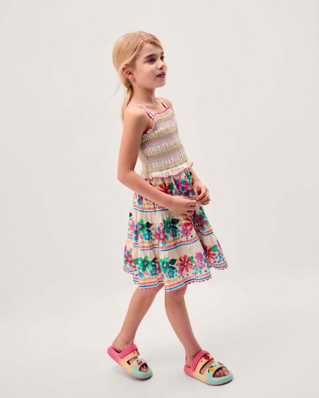 HALJINA - SHIRRED FLOWER DRESS