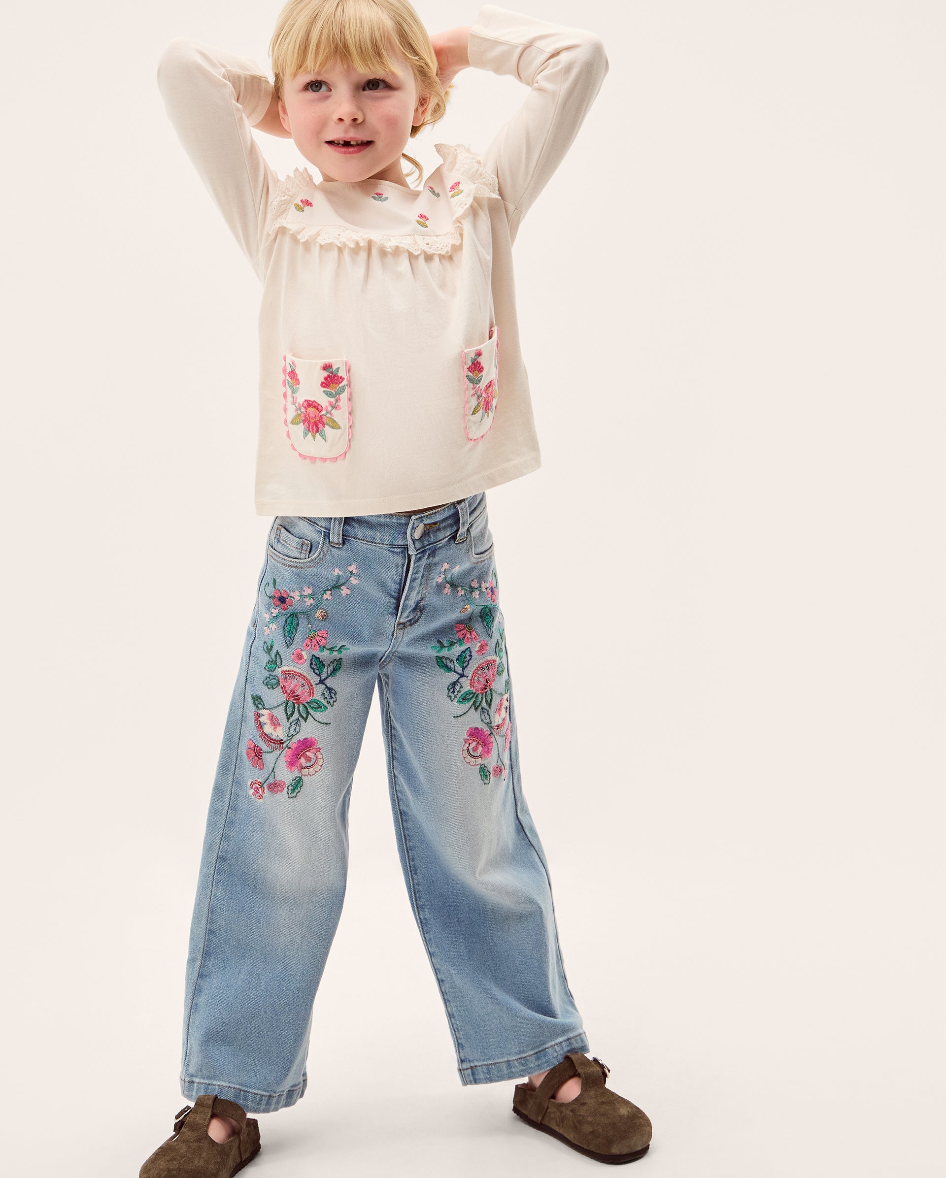 FARMERKE - FRL SEQUIN EMB WIDE JEAN