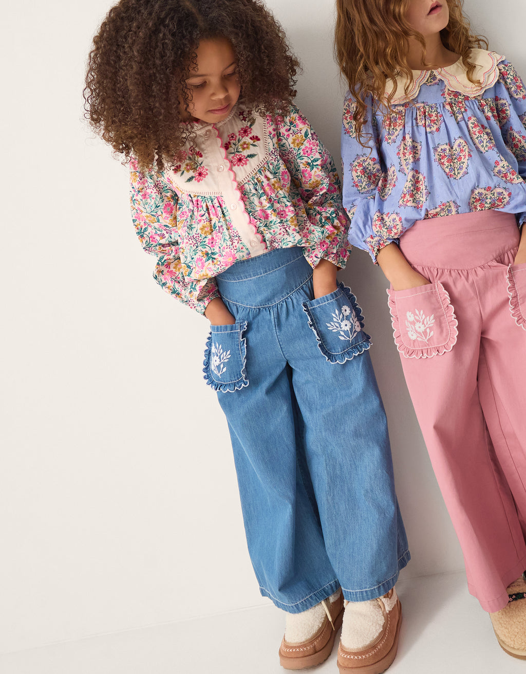 PANTALONE - BLUE SCALLOP CHAM TROUSER