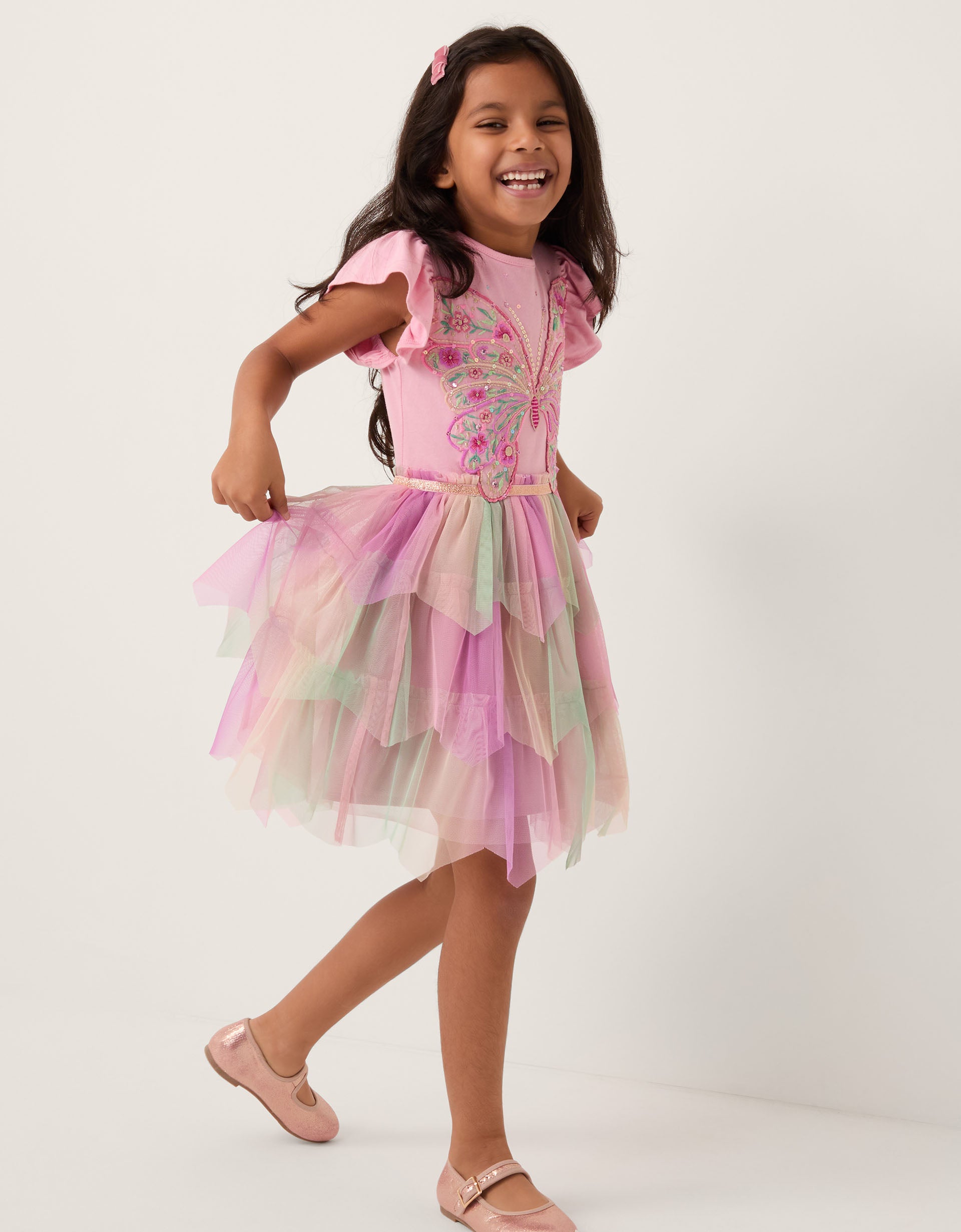HALJINA - BUTTERFLY EMB DISCO DRESS