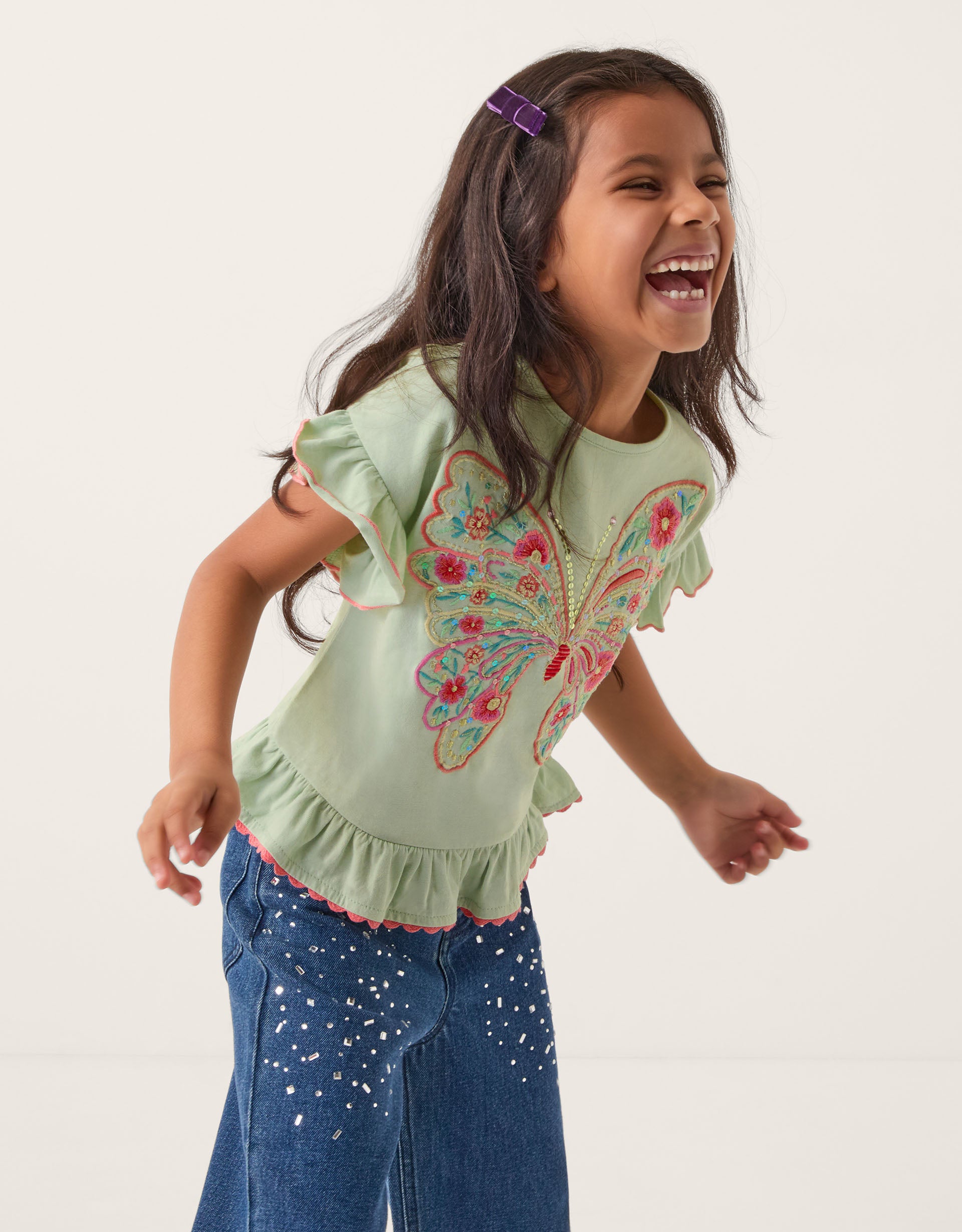 MAJICA - SS BUTTERFLY EMB TEE