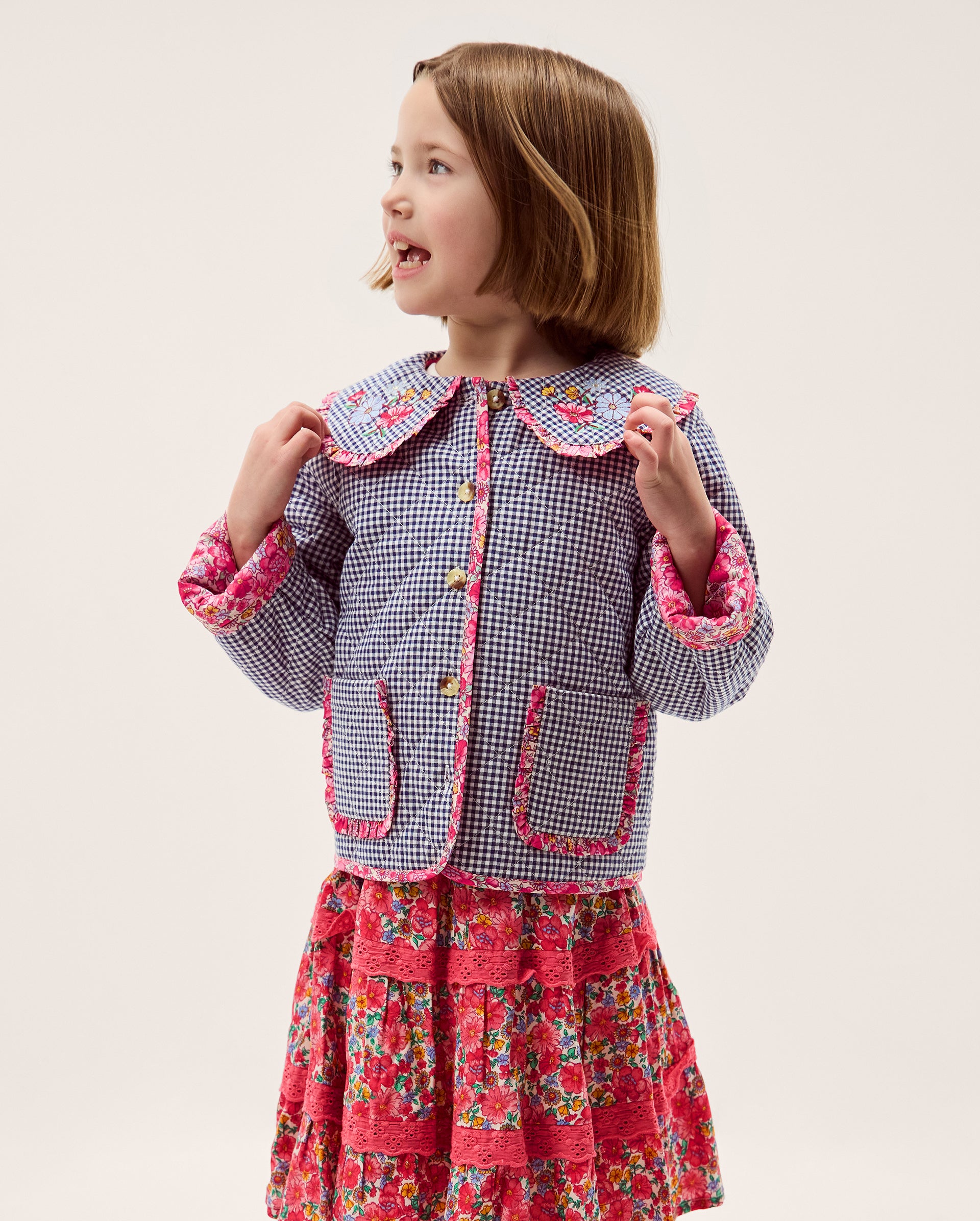 JAKNA - TRSRE TROVE GINGHAM JACKE