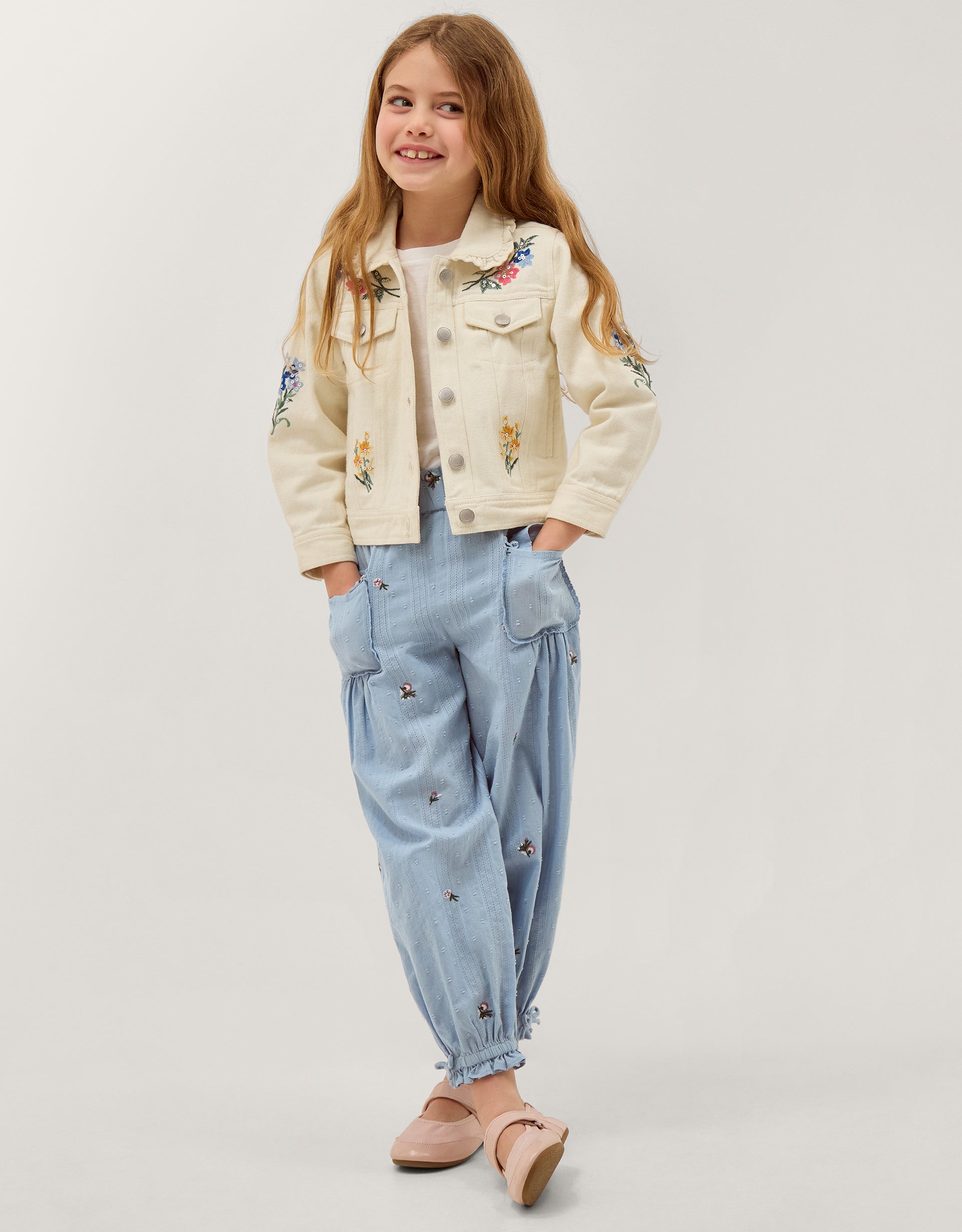 PANTALONE - ROSE BLUE DOBBY TROUSERS