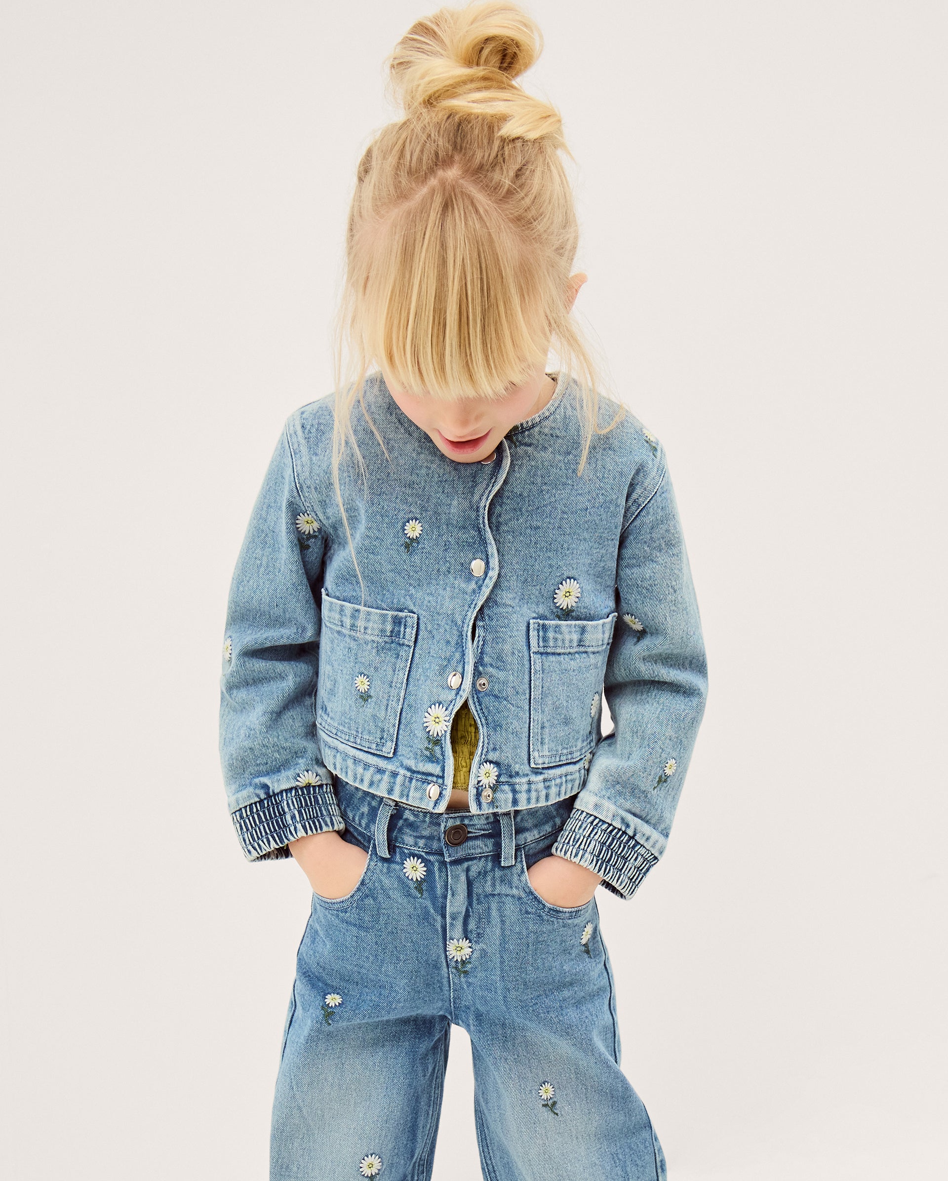 JAKNA - DAISY DENIM EMB JACKET