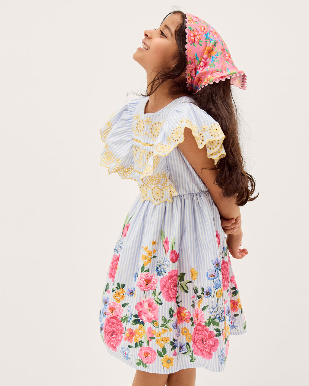 HALJINA - GRDN TICKING BORDER DRESS