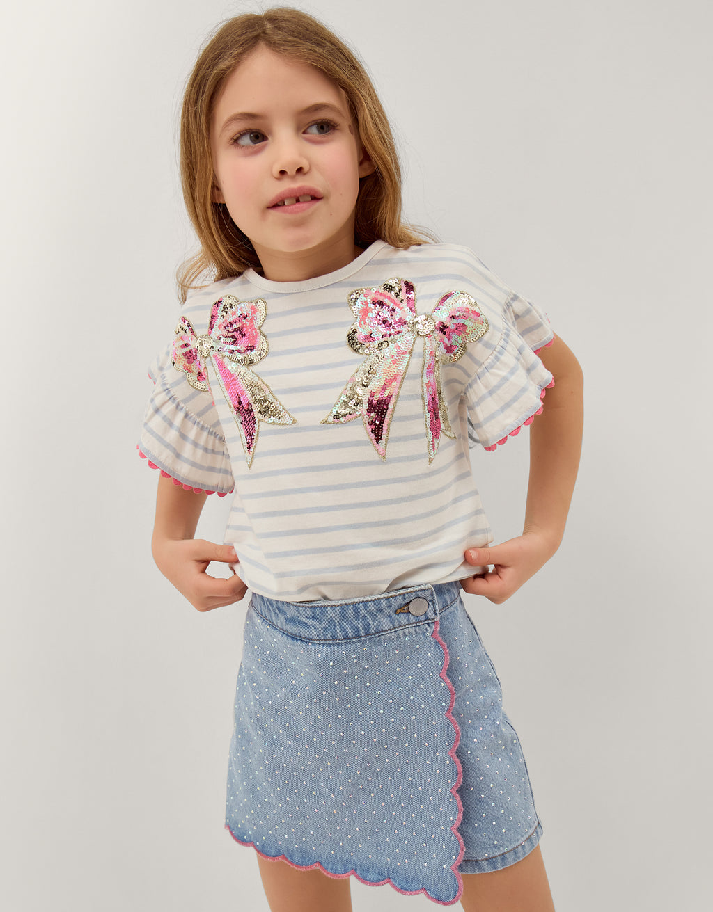 MAJICA - SS STRIPE SEQ BOW EM TEE