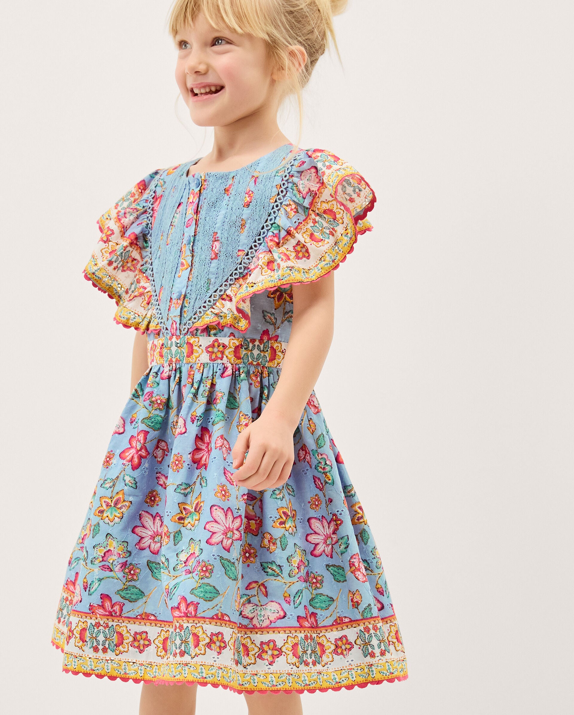 HALJINA - ADARA HER BLUE BROID DRES