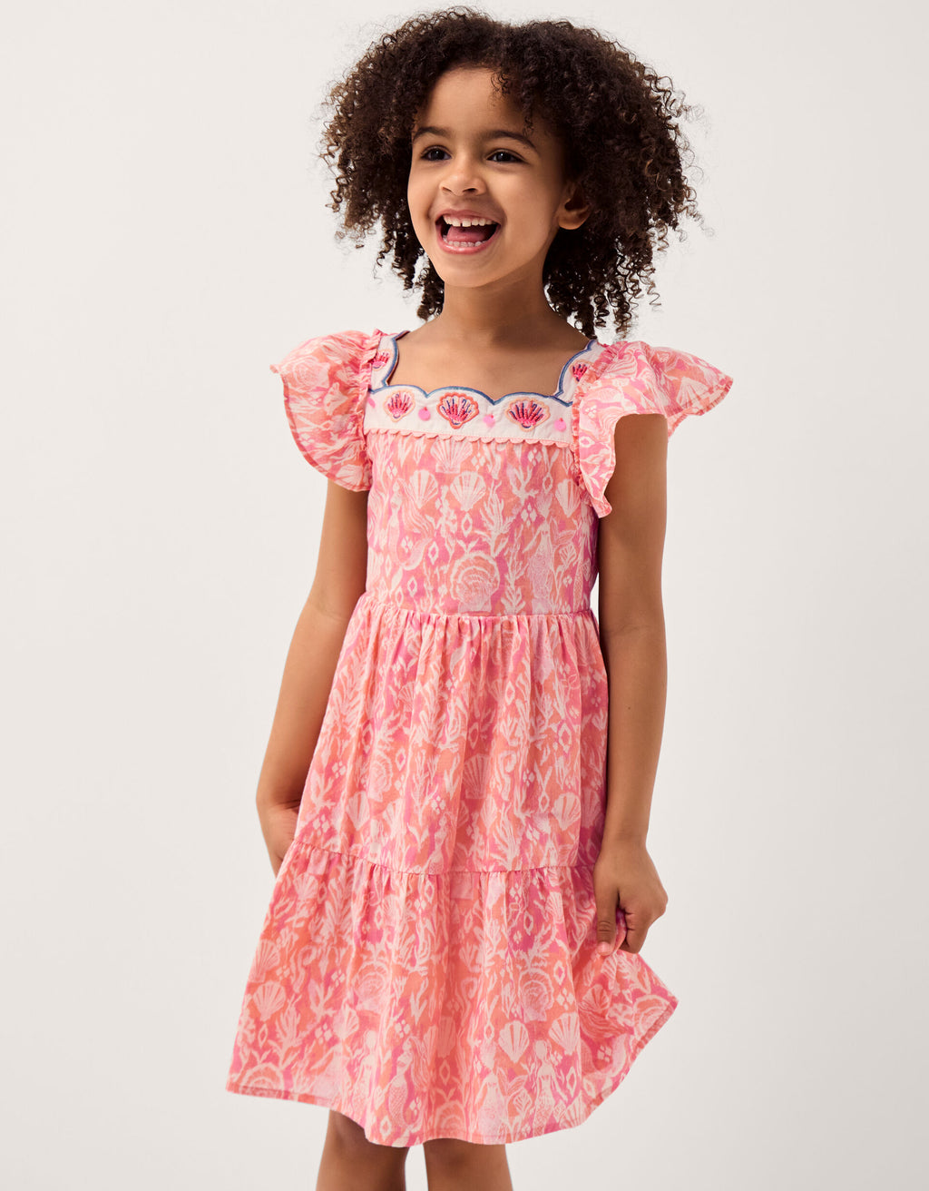 HALJINA - EPP CORAL IKAT MERMD DRES