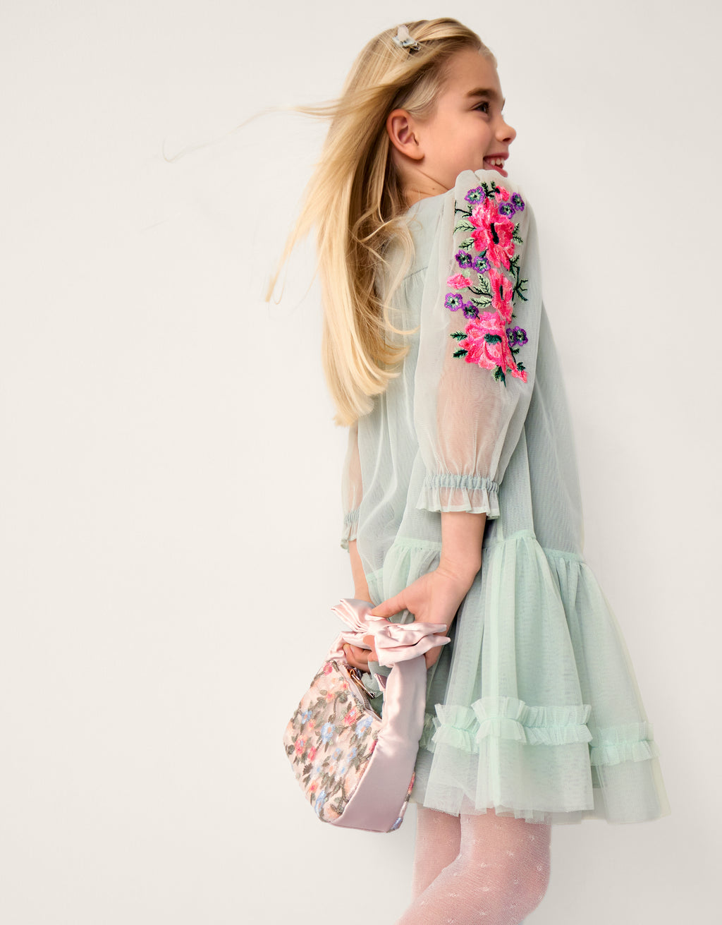 HALJINA - PEONY EMB TULLE LONG SLEE