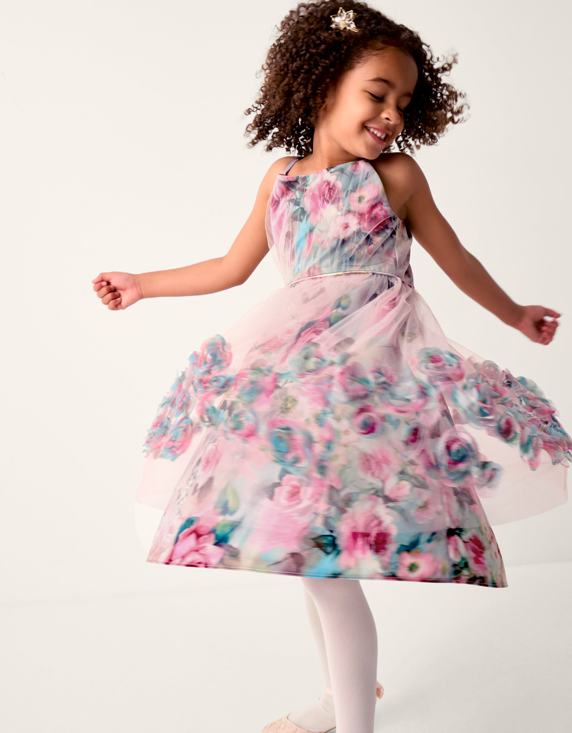 HALJINA - OIL FLORAL 3D ROSES DRESS