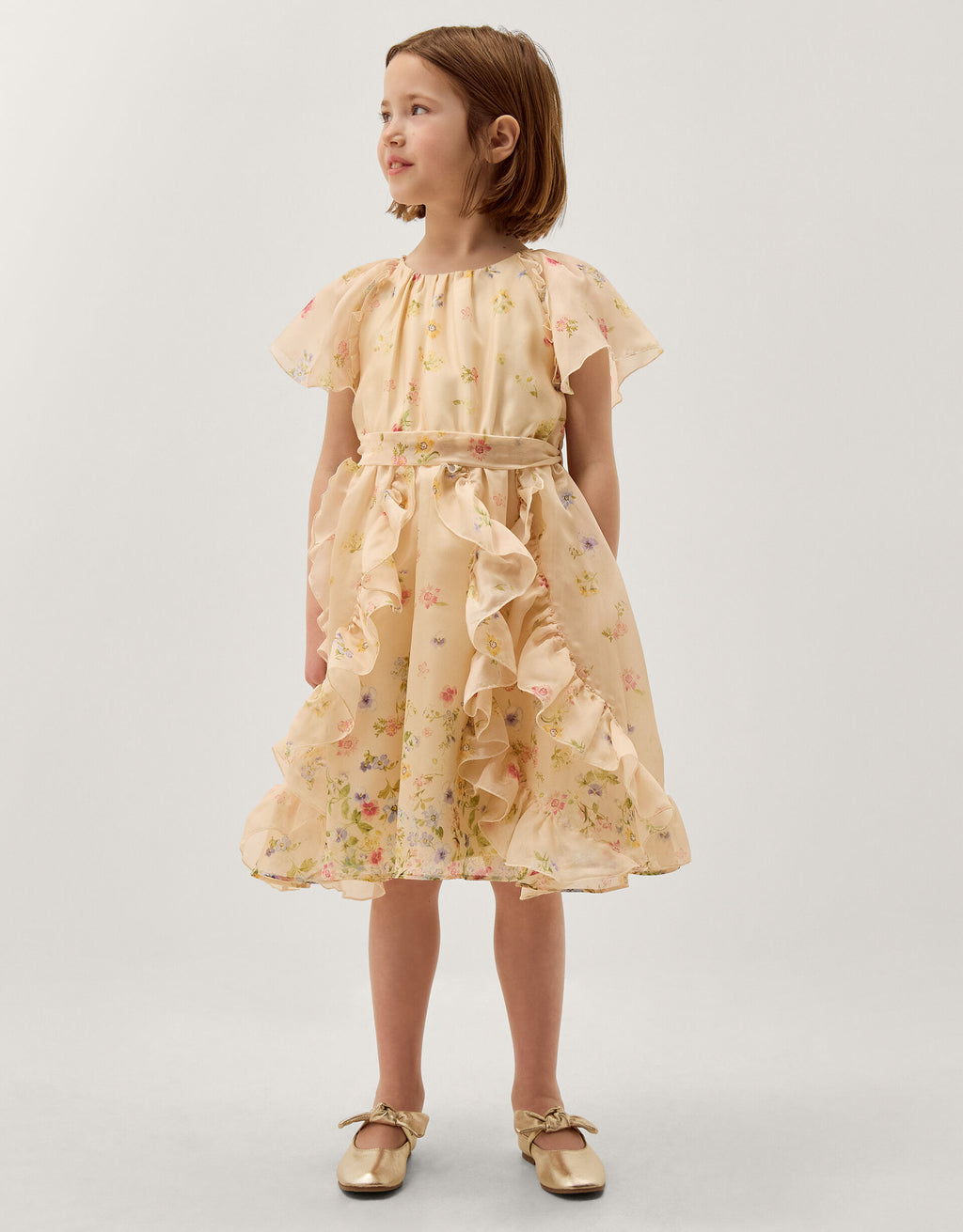HALJINA - YELLOW DITSY RUFFLE DRESS