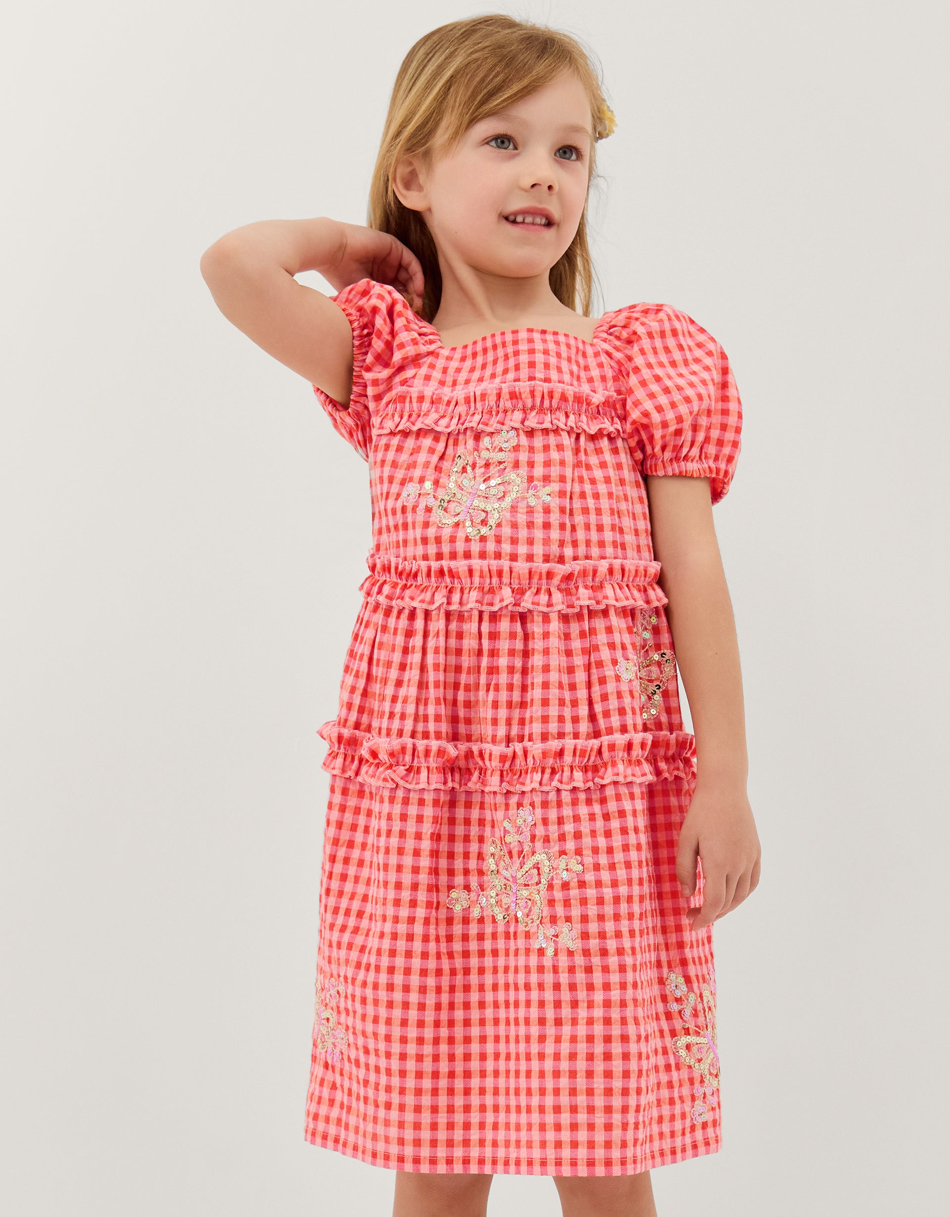 HALJINA - GINGHAM BUTTERFLY EMBROID