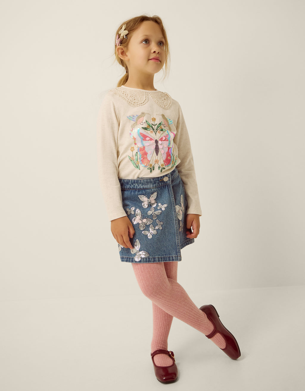 ŠORTS - SUKNJA - BFFLY SEQUIN DENIM SKORT