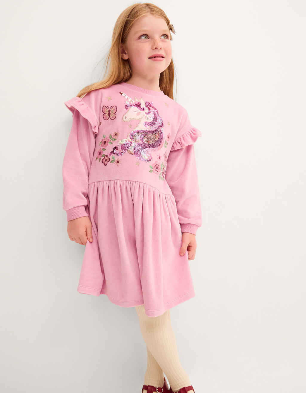HALJINA - VELOUR UNICRN SWEAT DRESS