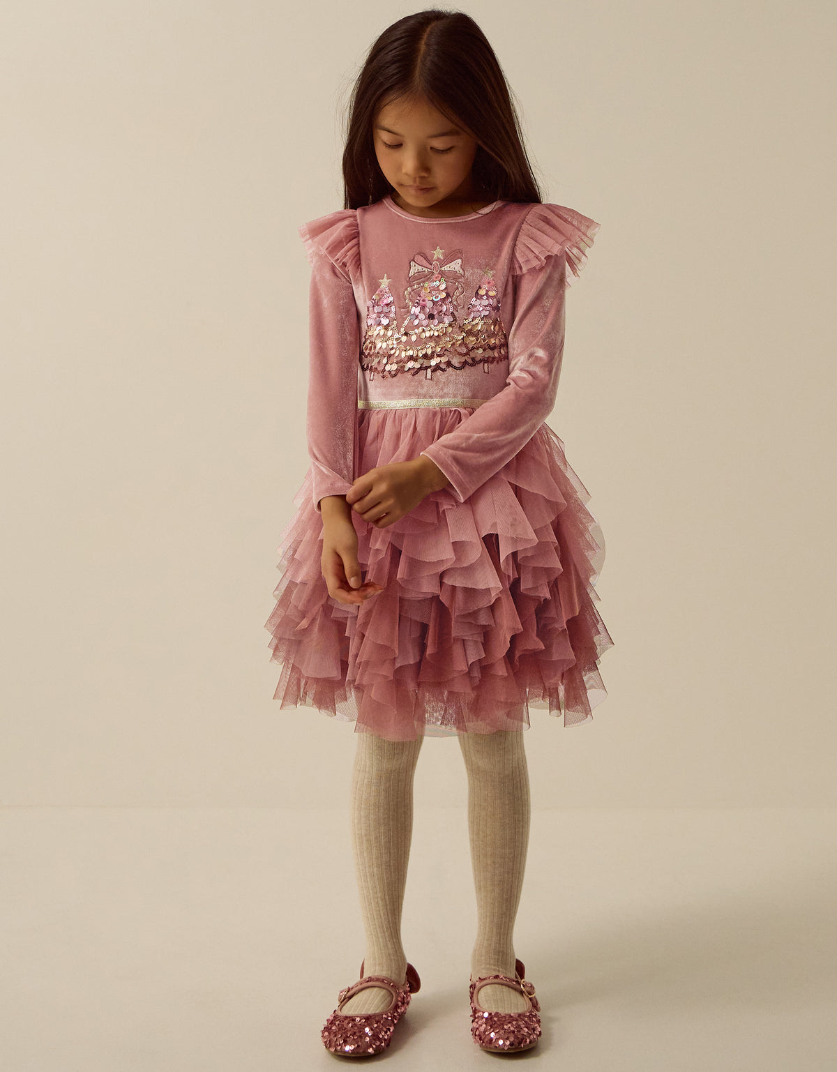 HALJINA - XMAS EMB TREES DISCO DRES
