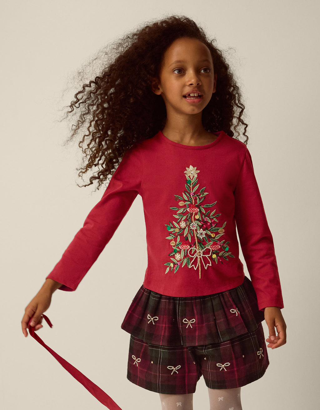 SET - XMAS LS TREE TOP & SKORT