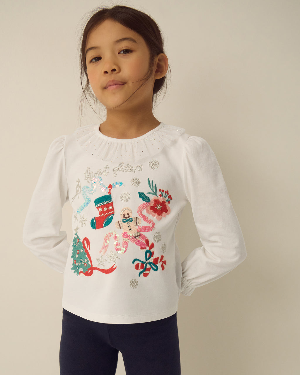 MAJICA - XMAS LS ALL GLITTER TSHRT