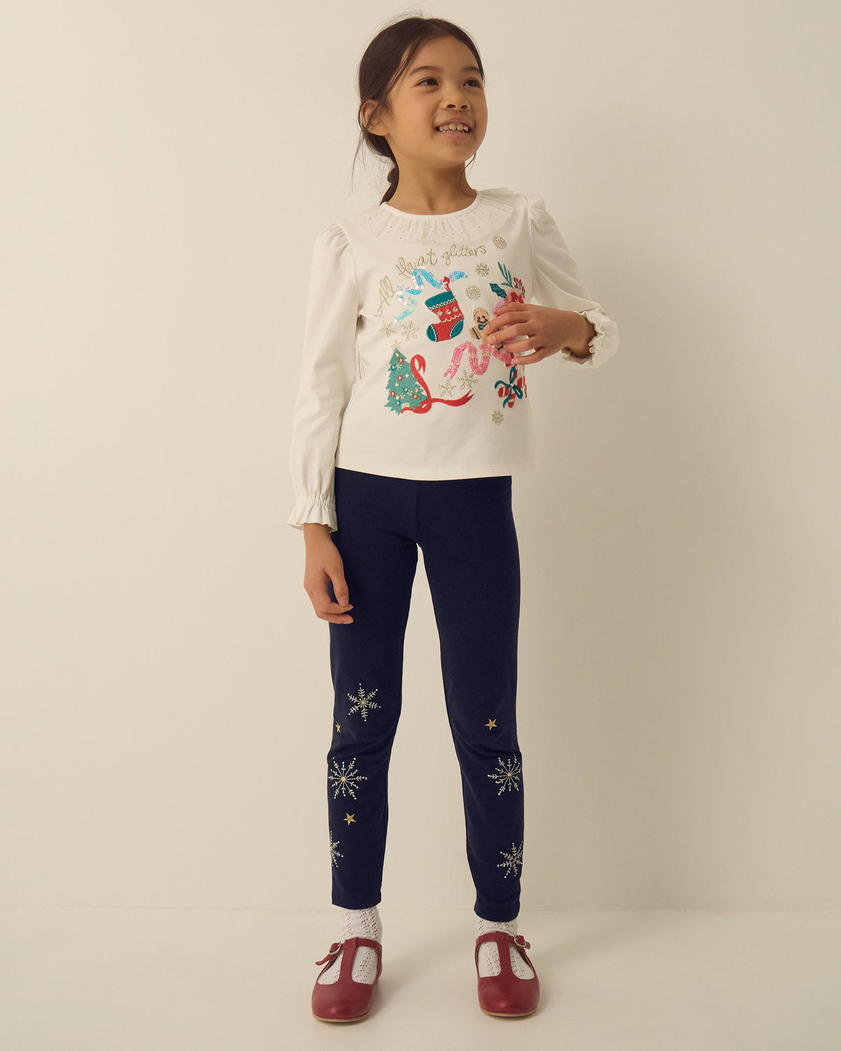 HELANKE - SNWFLKE EMB STRGHT LEGING