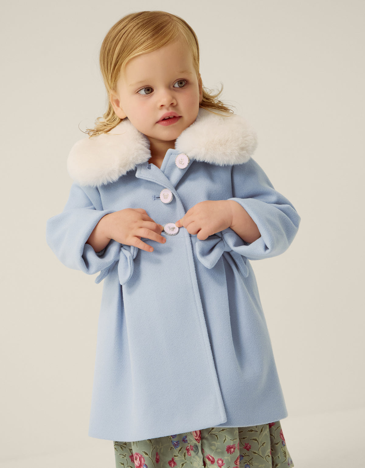 KAPUT - BBY SMRT BOW TRIM COAT LT