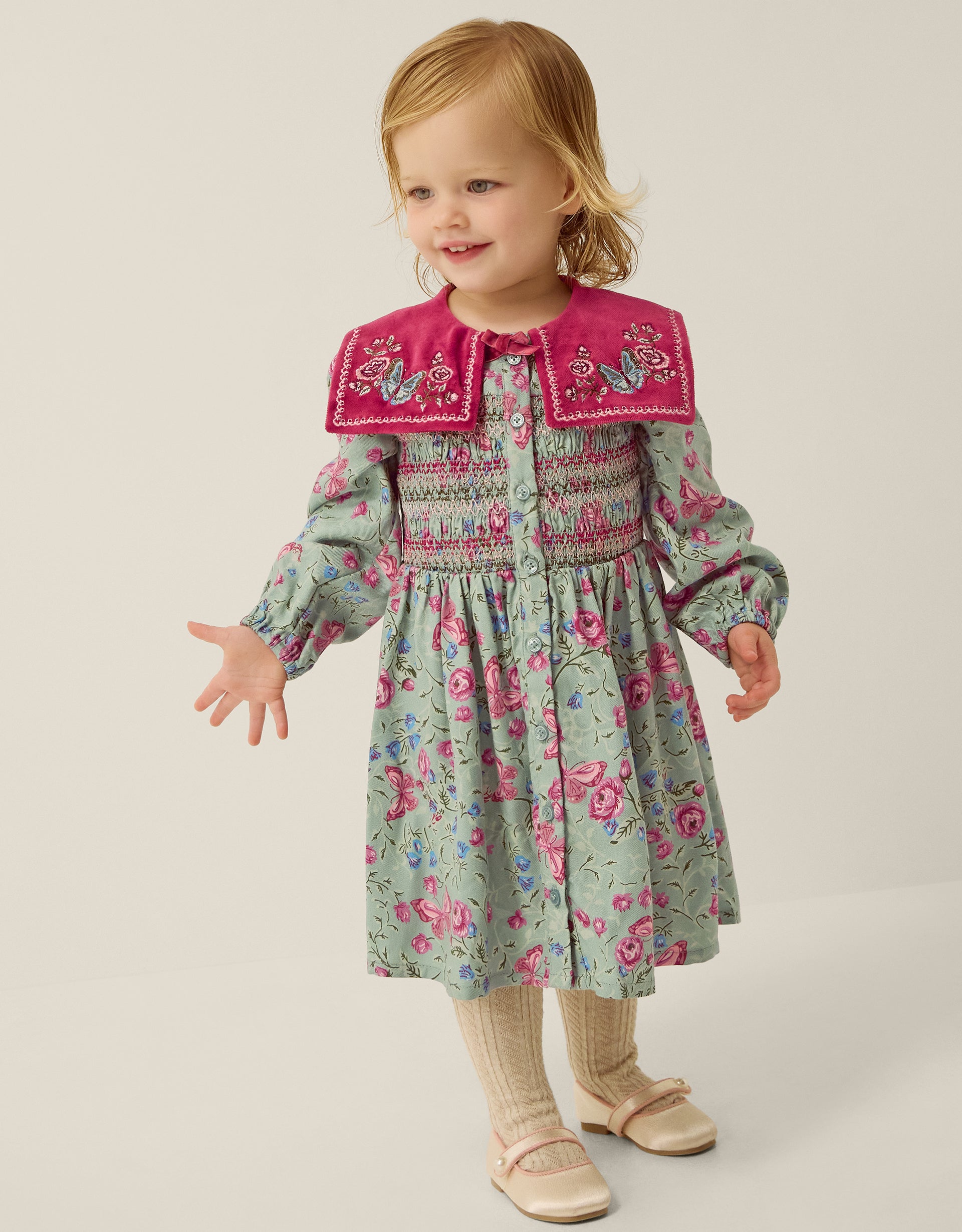 HALJINA - BABY DITSY COLLAR DRESS