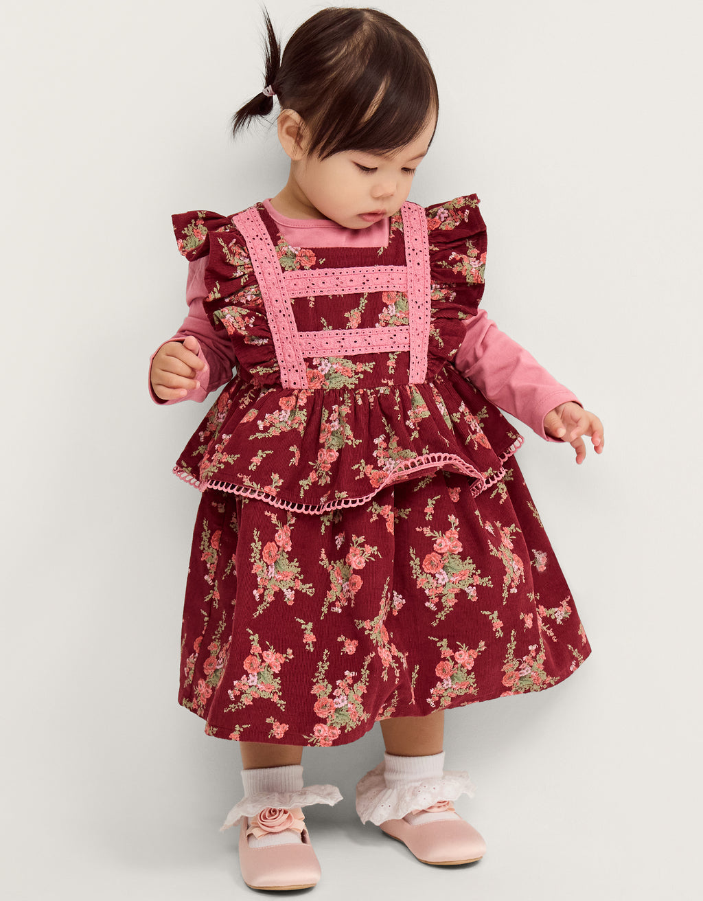 SET - BABY DITSY DRESS/ LS TEE