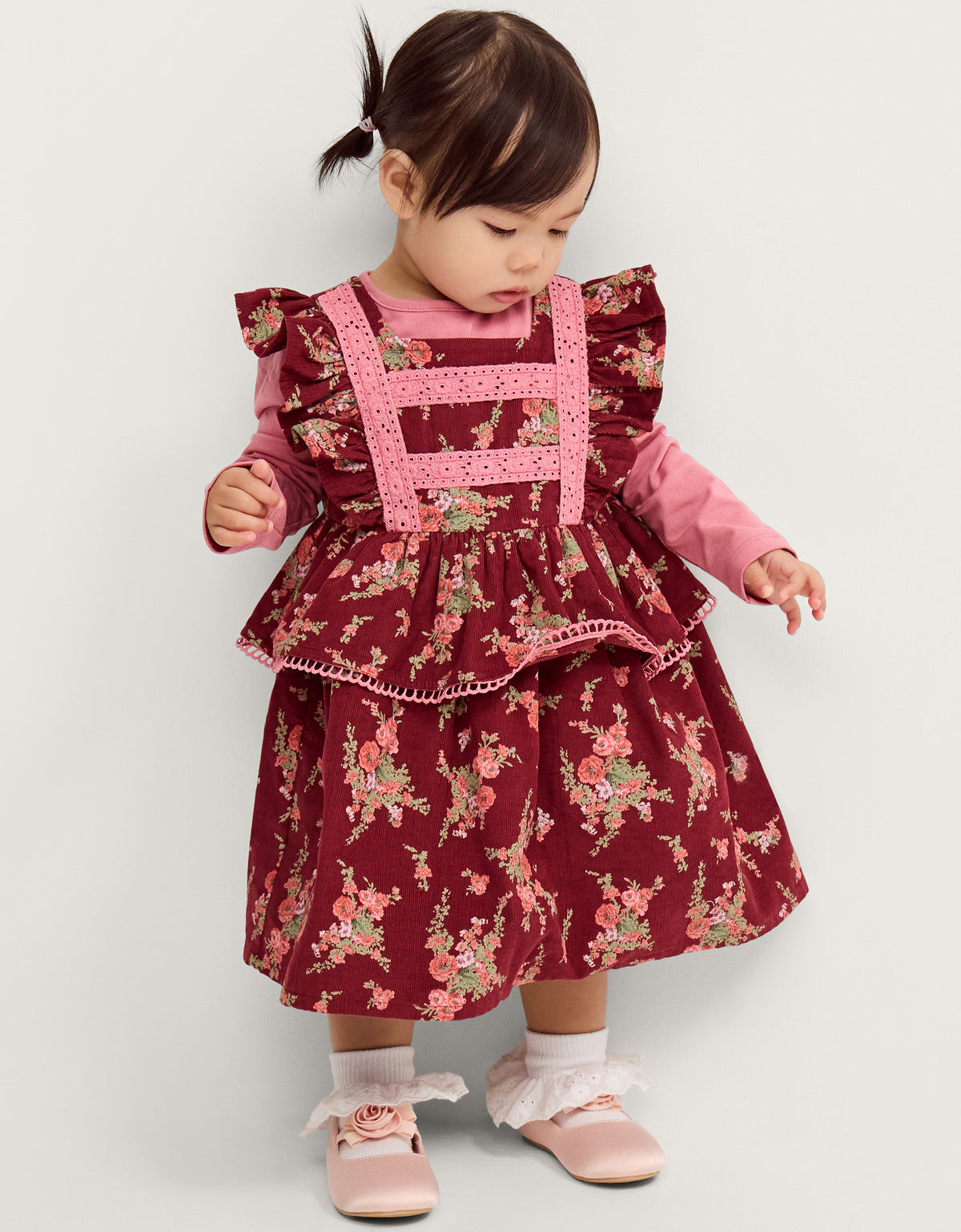 SET - BABY DITSY DRESS/ LS TEE