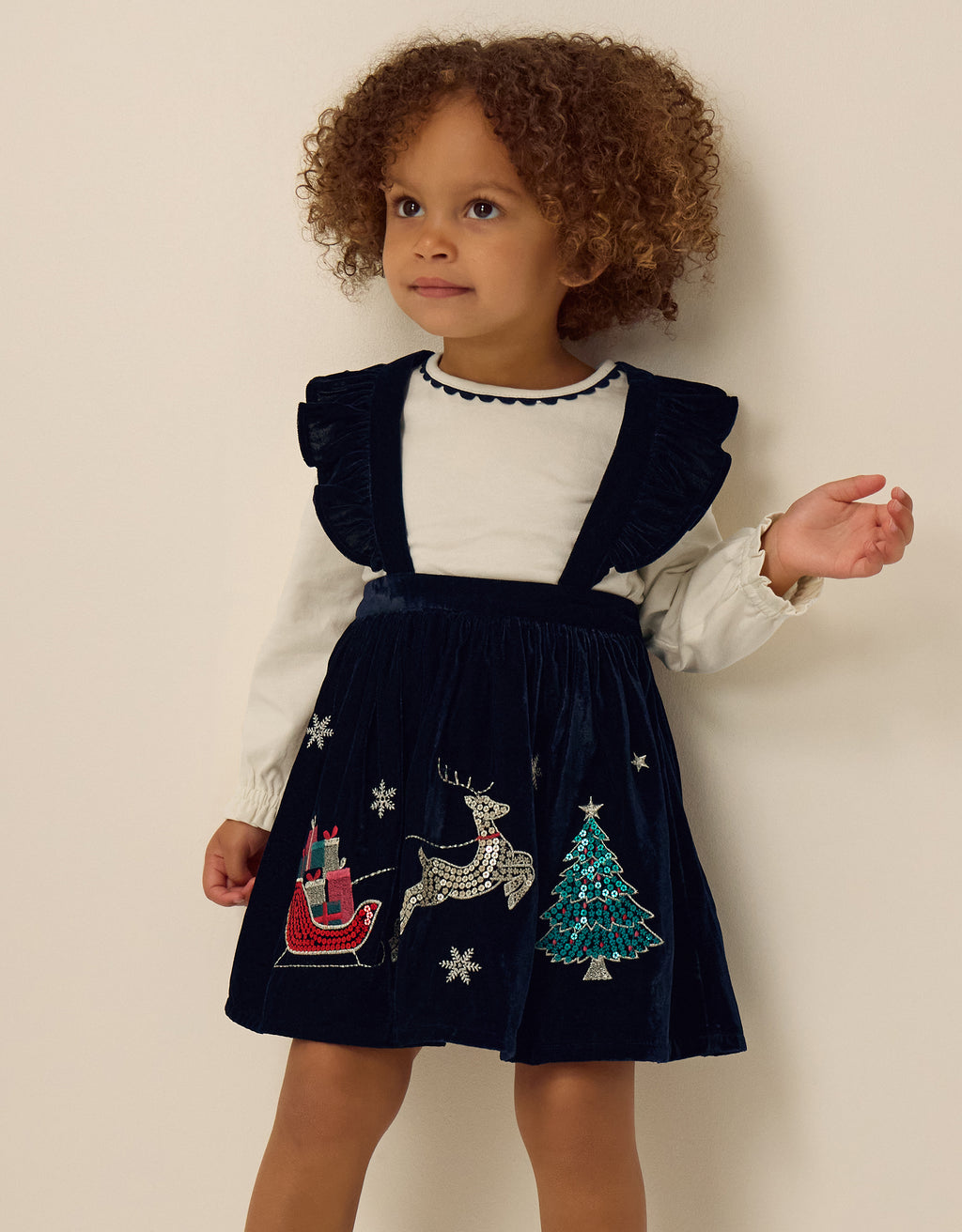 SET - XMAS NAVY SEQN PINY & TOP