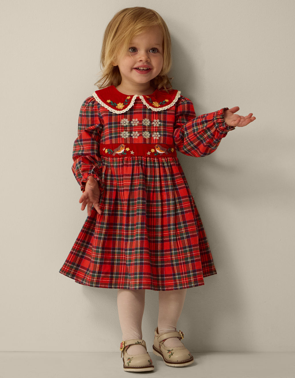 HALJINA - XMAS TRTN CHCK ROBIN DRES