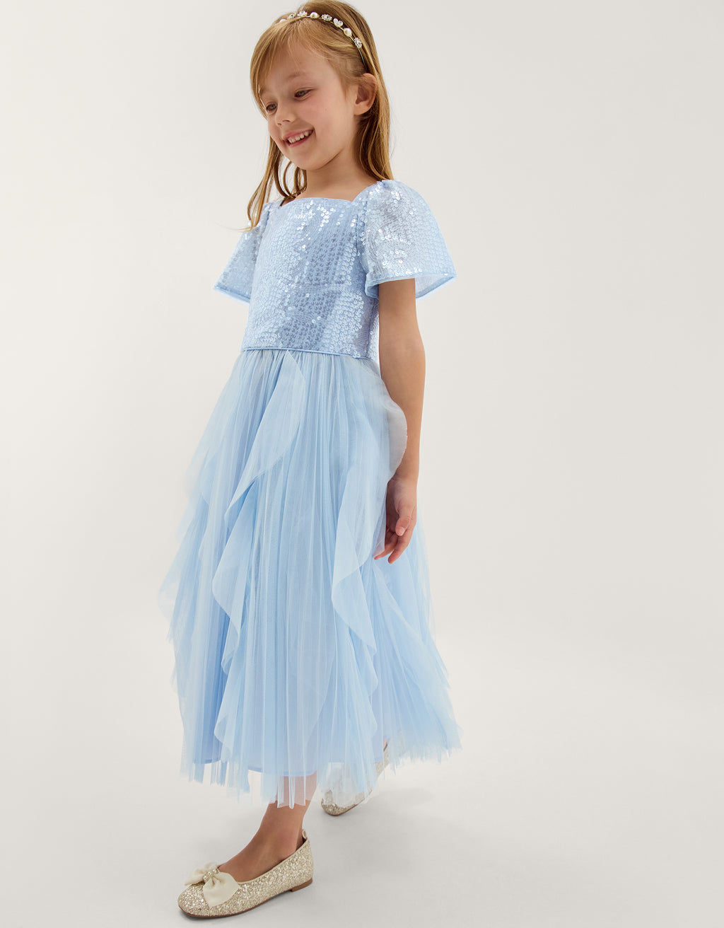 HALJINA - SEQUIN SCARLA PLEATED DRE