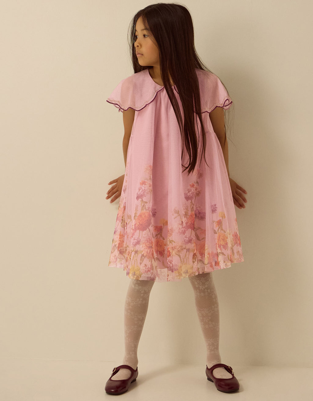 HALJINA - DAHLIA BRDR PRNT CAPE DRS